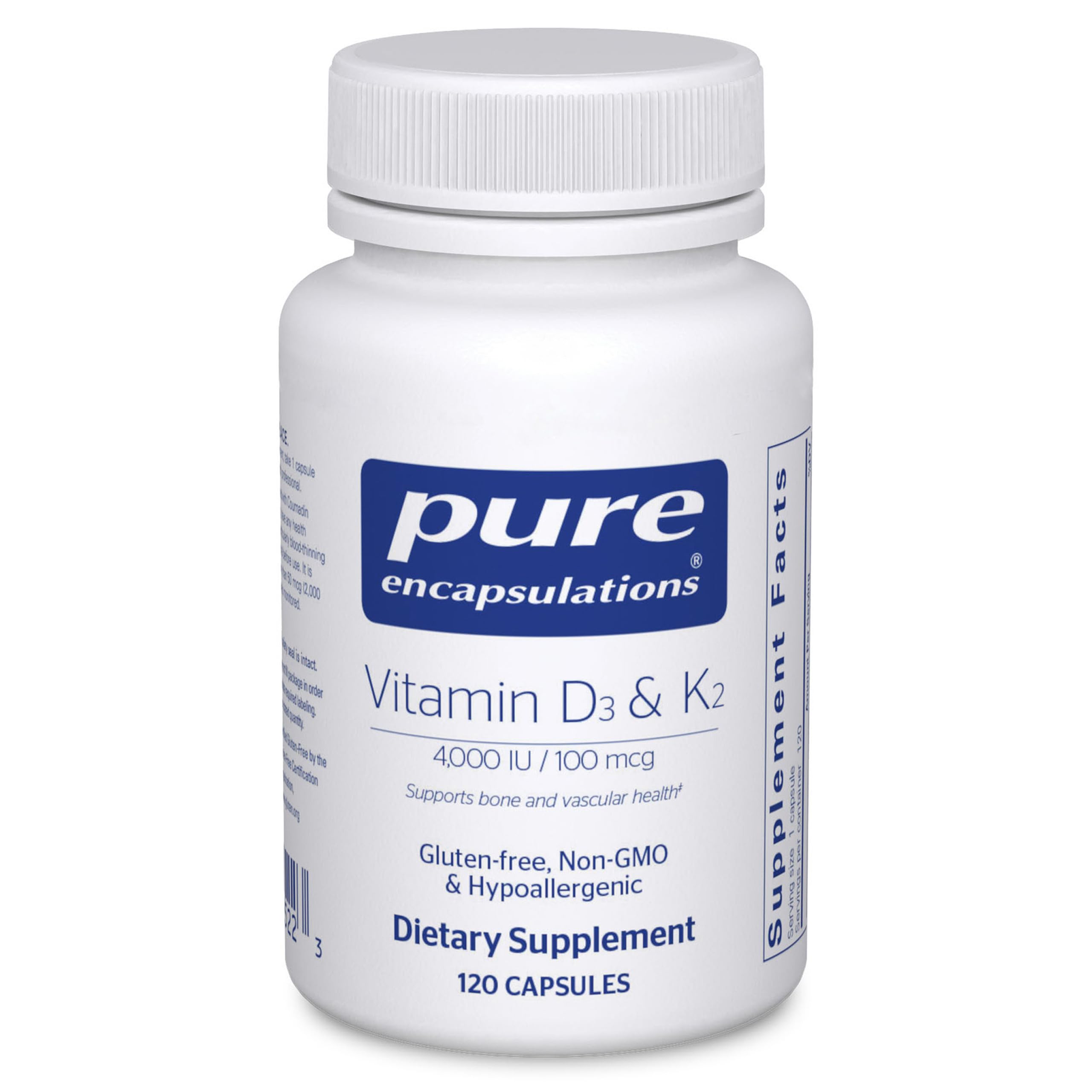 Pure Encapsulations Vitamin D3 & K2 - Bone & Vascular Health Support - Immune Function Support - Gluten Free - Non-GMO - 120 Capsules Pure Encapsulations buy supplements canada
