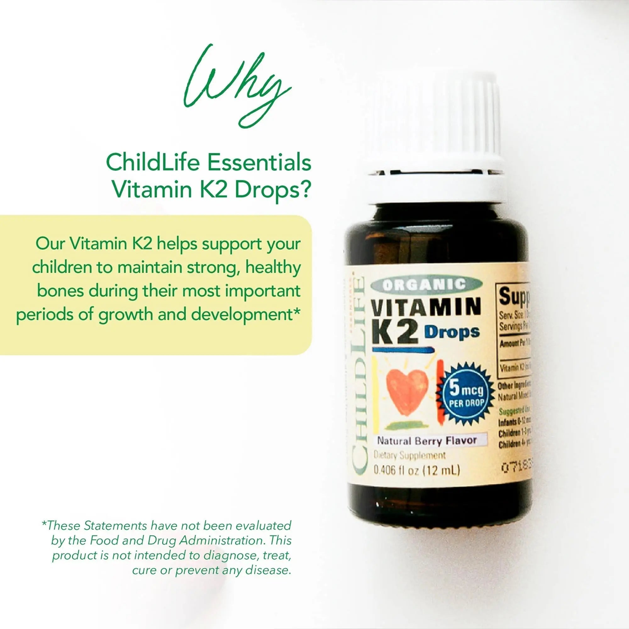 CHILDLIFE Essentials Organic Vitamin K2 Drops - Infant Toddler Baby Vitamin K, K2 Supplement, Vitamin K2 MK7, Liquid K2, Vitamin K Drops CHILDLIFE ESSENTIALS buy supplements canada