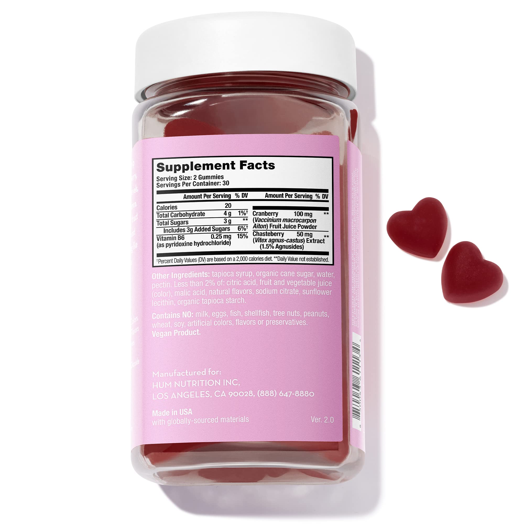 HUM Nutrition SOS PMS Gummies, PMS Support Supplement for Women, Support Cycle Symptoms, Bloating, Hormonal Balance, Includes Vitamin B6, Cranberry & Chasteberry Vitex, Gluten Free, 60 Vegan Gummies HUM buy supplements canada