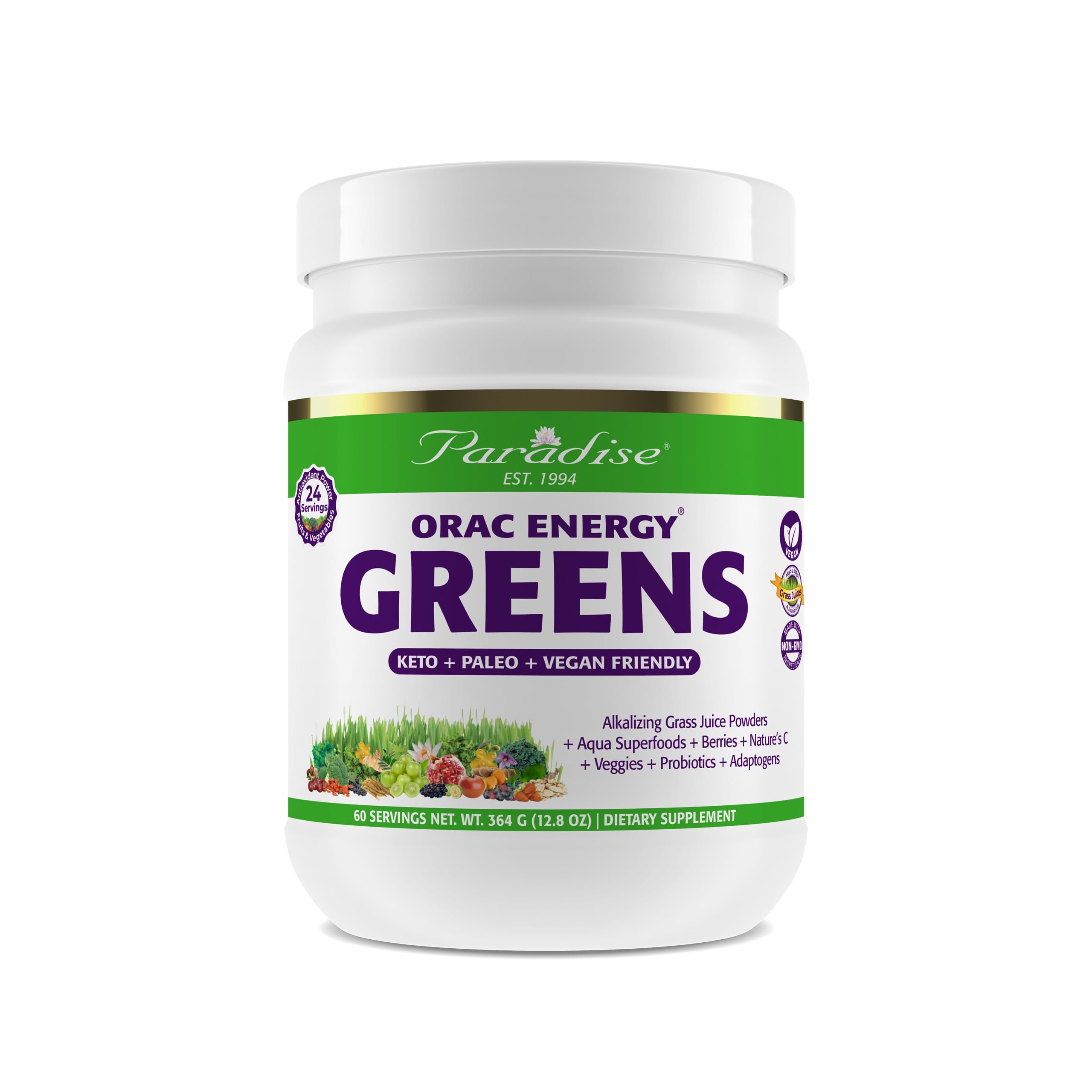 Paradise ORAC Energy Greens Powder Extract, Super Antioxidants, Probiotics for Gut Paradise Herbs buy supplements canada