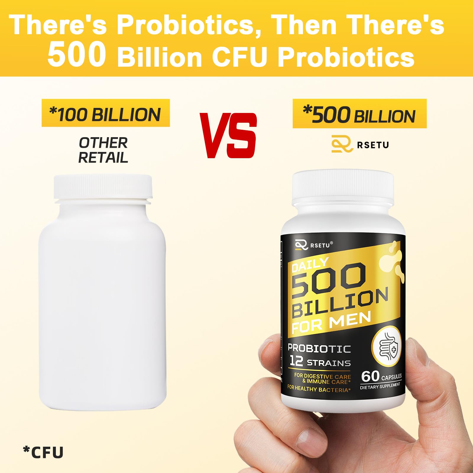 Probiotics for Men, 500 Billion CFUs & 12 Strains Mens Probiotic with Turmeric Cranberry, Goji, Gut Health for Men, for Digestive Health, Gut, Bloating & Gas, Immune, Energy Support, 120-Day Supply RSETU buy supplements canada