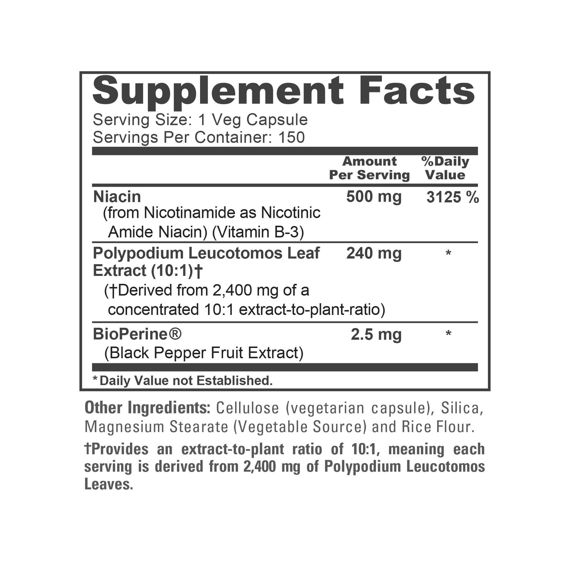 NusaPure Polypodium Nicotinamide 10:1 Extract, 240 mg Equivalent to 2,400 mg per Veg Caps - 150 Count (Non-GMO, Soyfree, Bioperine) NusaPure buy supplements canada