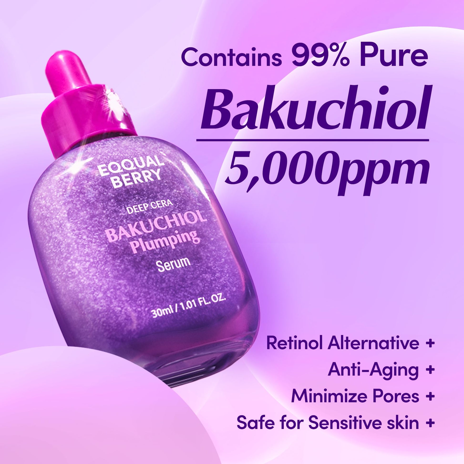 EQQUALBERRY Bakuchiol Plumping Face Serum - Retinol Natural Alternative for Sensitive Skin, with Niacinamide & Hyaluronic Acid EQQUALBERRY buy supplements canada