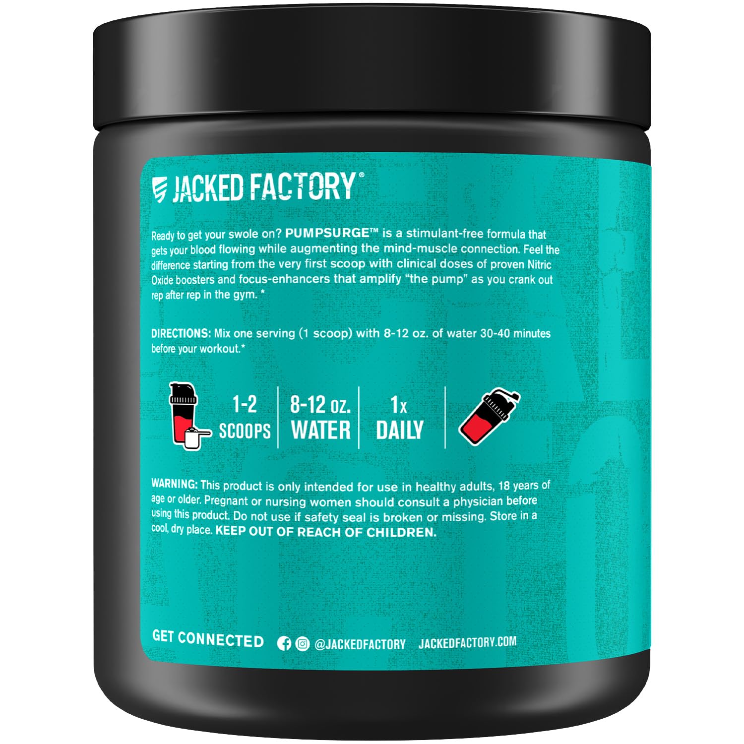 Jacked Factory Pumpsurge Caffeine Free Pre Workout for Men & Women - Booster & Stim Free Pre Workout - Intense Pumps, Enhanced Focus - 30 Servings, Cherry Limeade 8.83oz Jacked Factory buy supplements canada