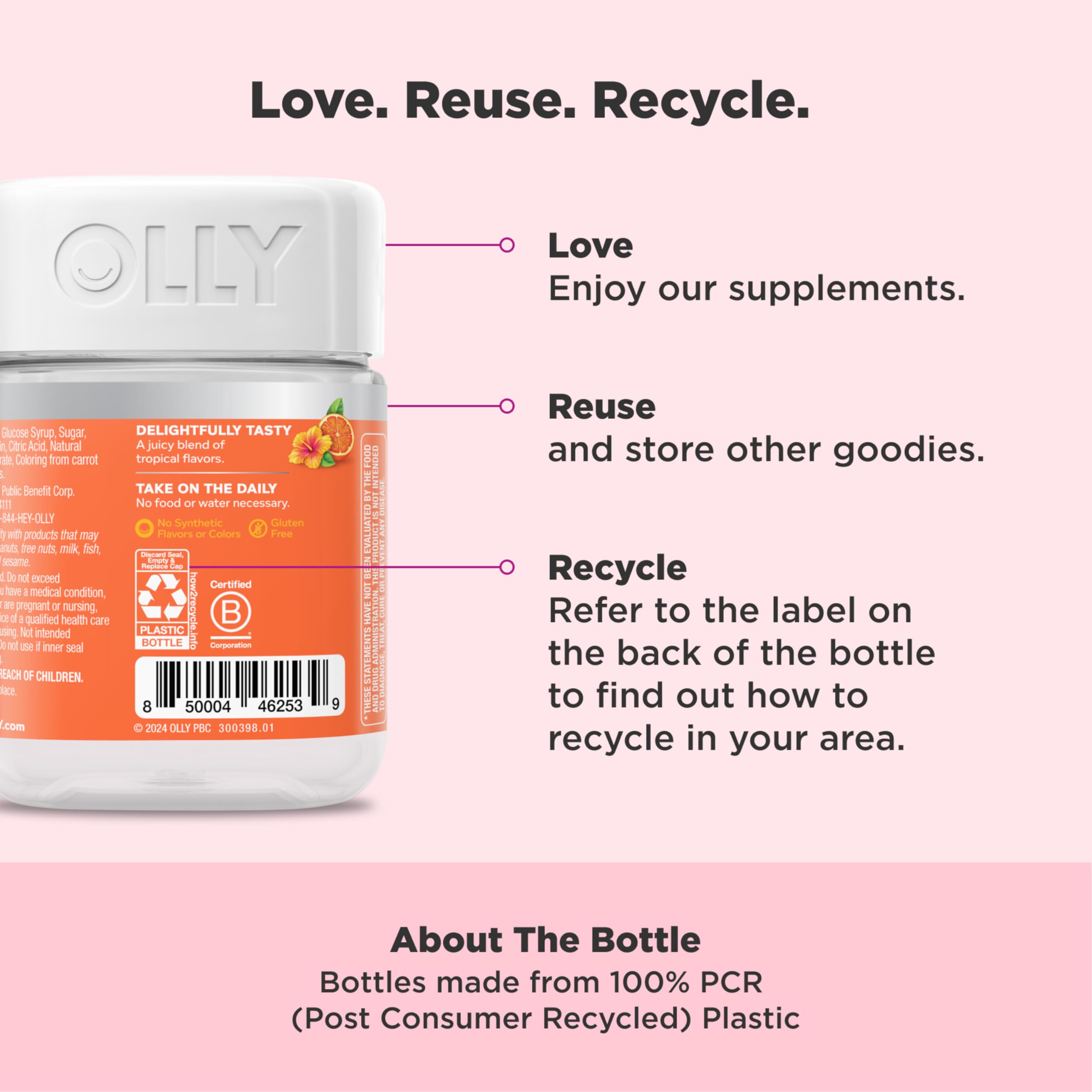 OLLY Heavenly Hair Gummy, Supports Healthy Hair, Keratin, Biotin, AMLA, Chewable Supplement, 30 Day Supply - 60 Count OLLY buy supplements canada