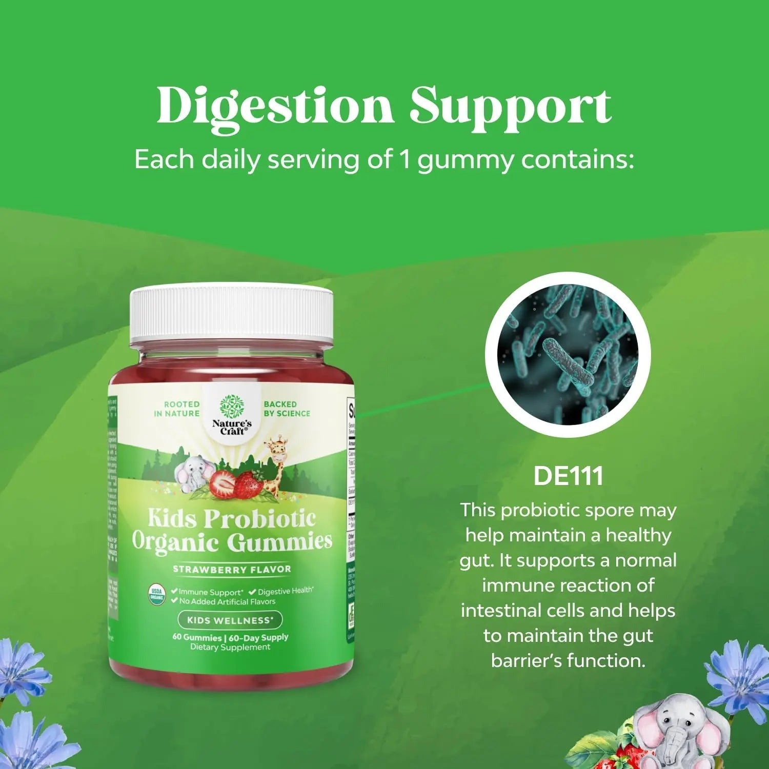 Natures Craft USDA Organic Probiotic Gummies for Kids - Vegan Non-GMO Kids Probiotic Gummy Vitamin for Immunity and Digestive Health Natures Craft buy supplements canada