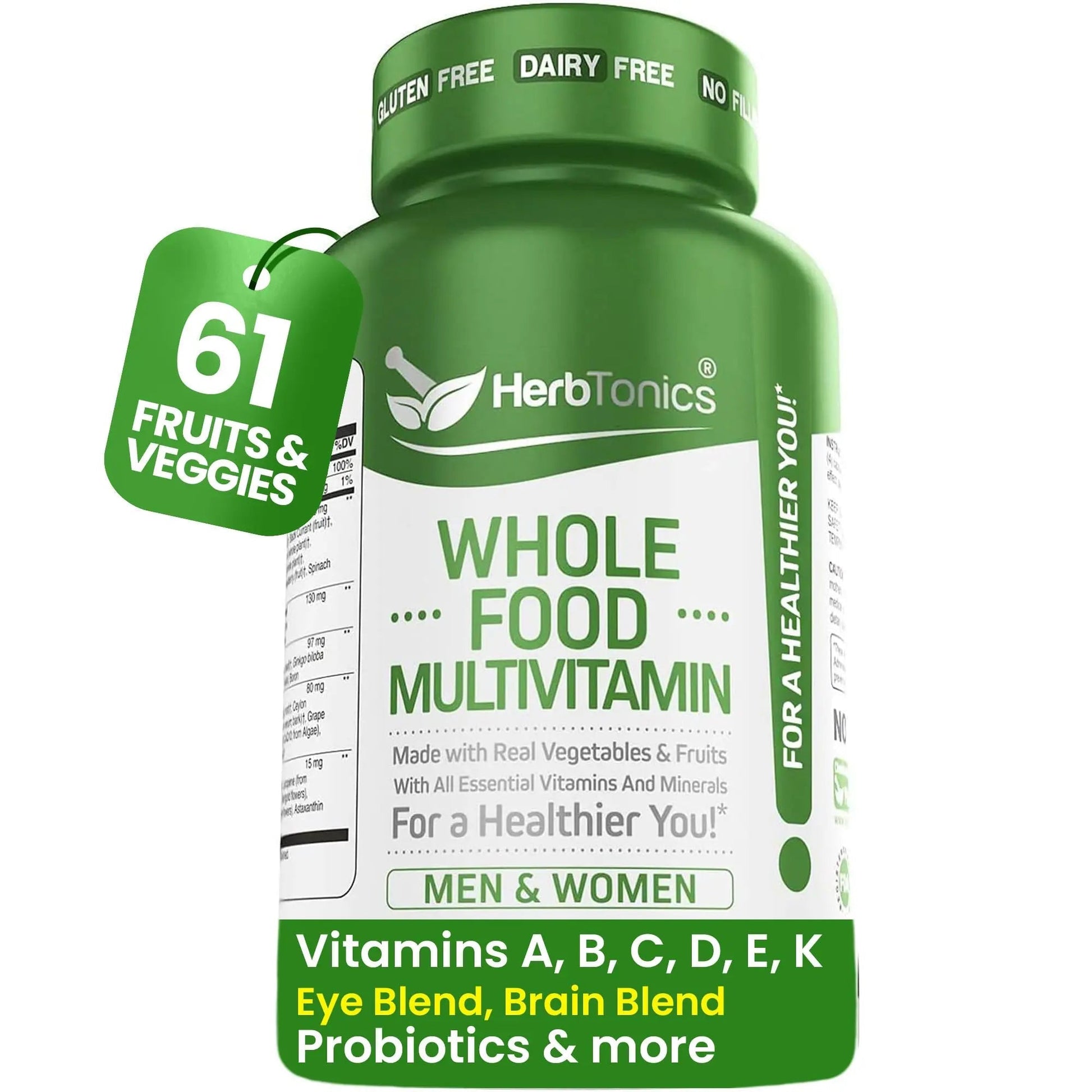 Herbtonics Whole Food Multivitamin for Men & Women – Vegan Multivitamin with Real Fruits & Veggies, Probiotics, CoQ10 Herbtonics buy supplements canada