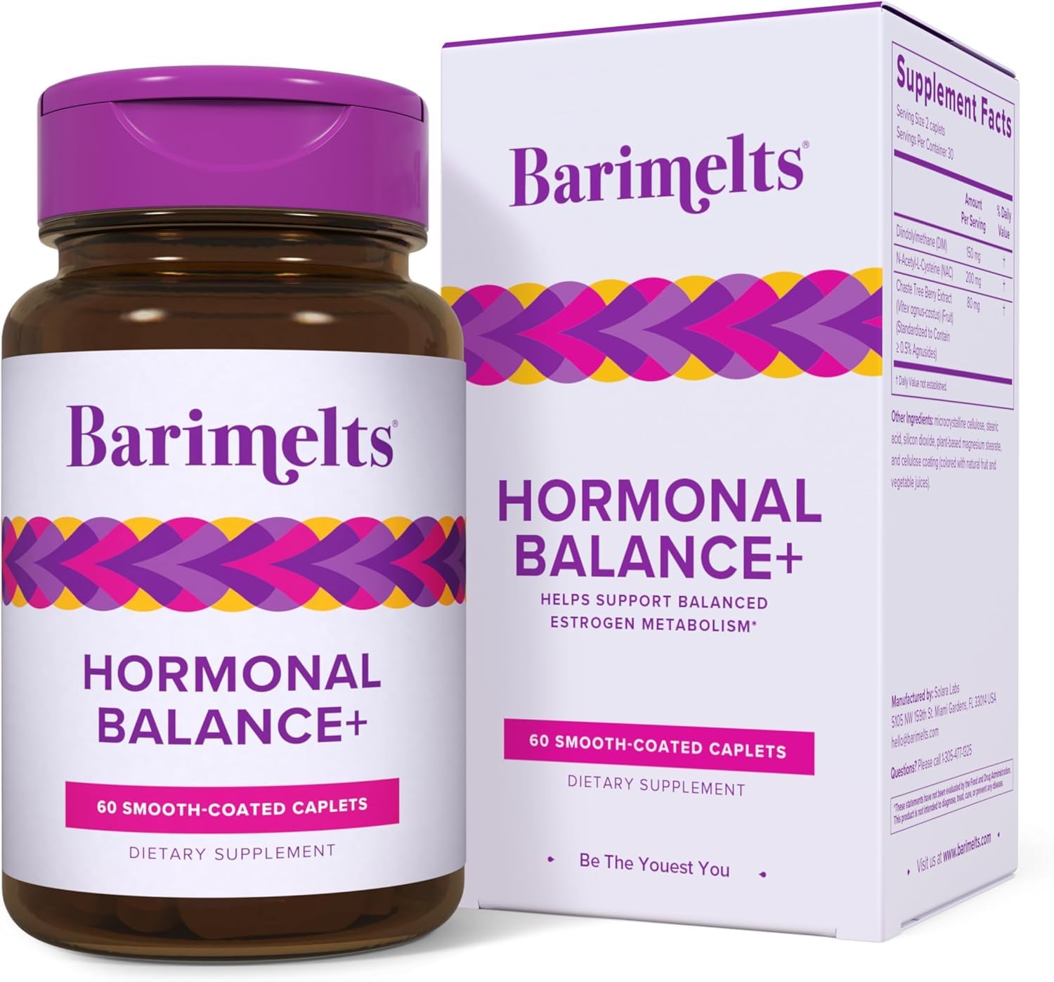 BariMelts Hormonal Balance+ for GLP-1 Users and Bariatric Patients - DIM, NAC & Chasteberry Supports Hormone Balance for Women - 60 Smooth-Coated Caplets (1-Month Supply) BariMelts buy supplements canada
