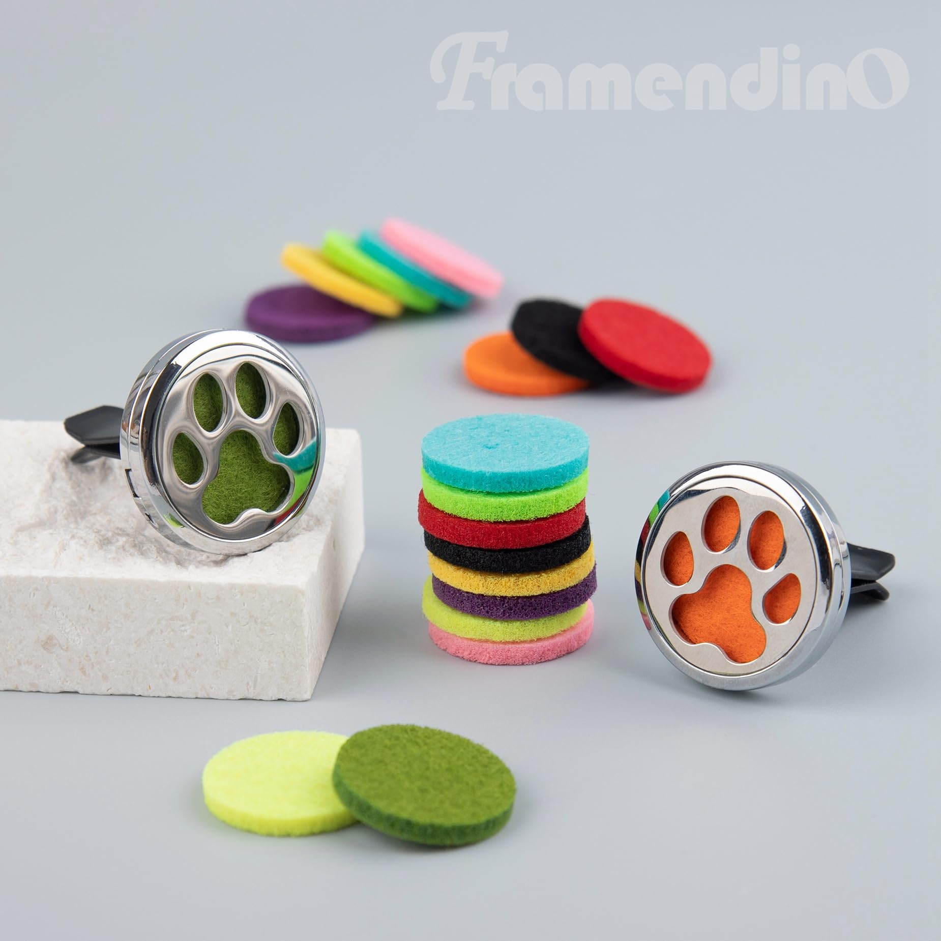 Framendino, 2 Pack Dog Paw Print Locket for Essential Oil Diffuser with 20 Felt Refill Pads Framendino buy supplements canada