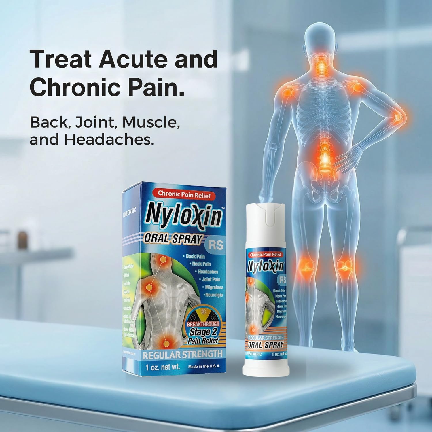 Nyloxin Oral Spray Arthritis Pain Relief, Professional Grade Pain Reliever for Back, Nerve, Knee, Foot, Muscle and Joint Pain Relief and Neuropathy Support (1 oz) (Orange Flavor) Nyloxin buy supplements canada