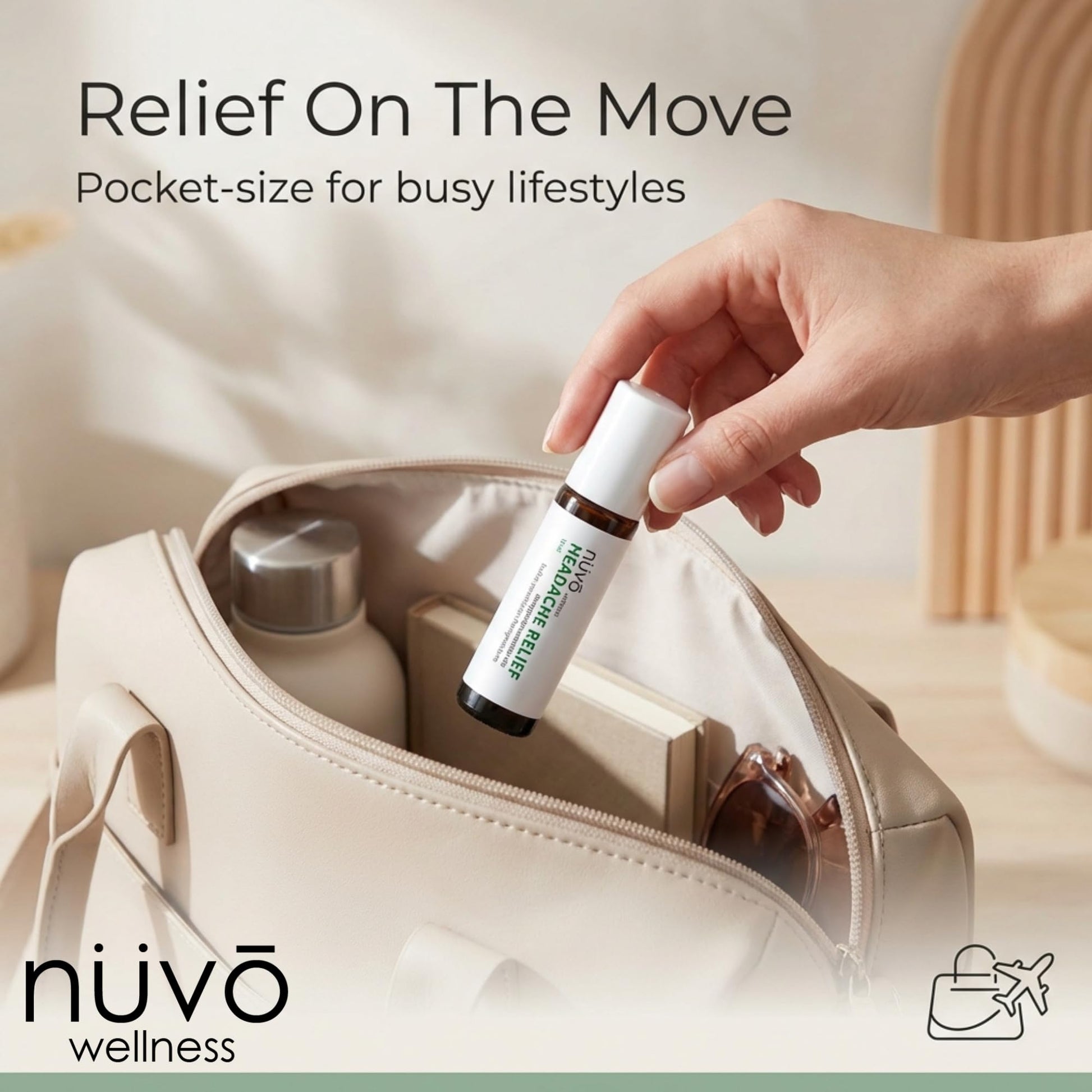 Migraine Relief Roll-On, Made with Peppermint, Lavender, Eucalyptus, & Other Aromatherapy Essential Oils, for Headaches, and Sore Muscles NUVO WELLNESS buy supplements canada