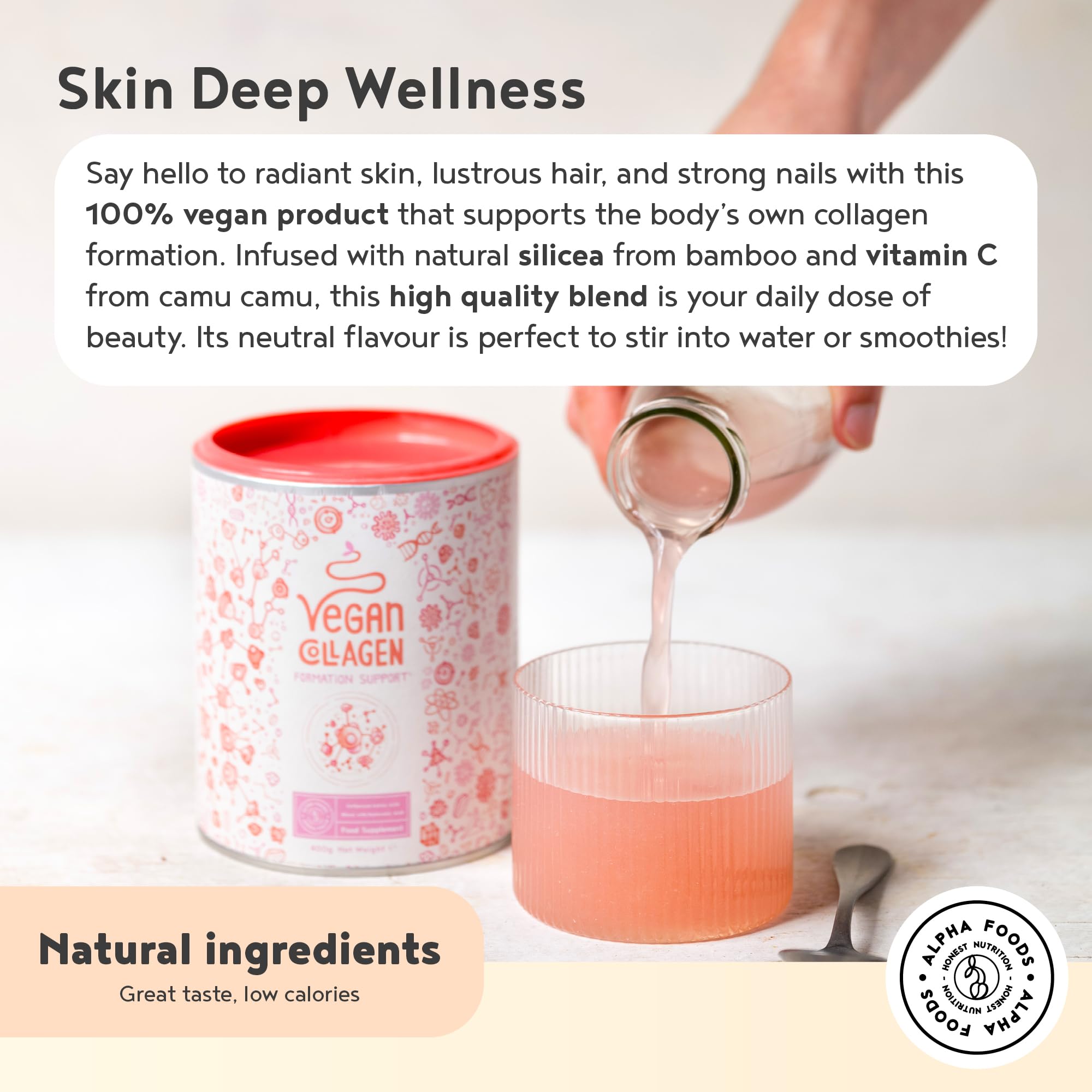 Vegan Collagen Powder with Hyaluronic Acid - Unflavoured 400g Powder Alpha Foods buy supplements canada