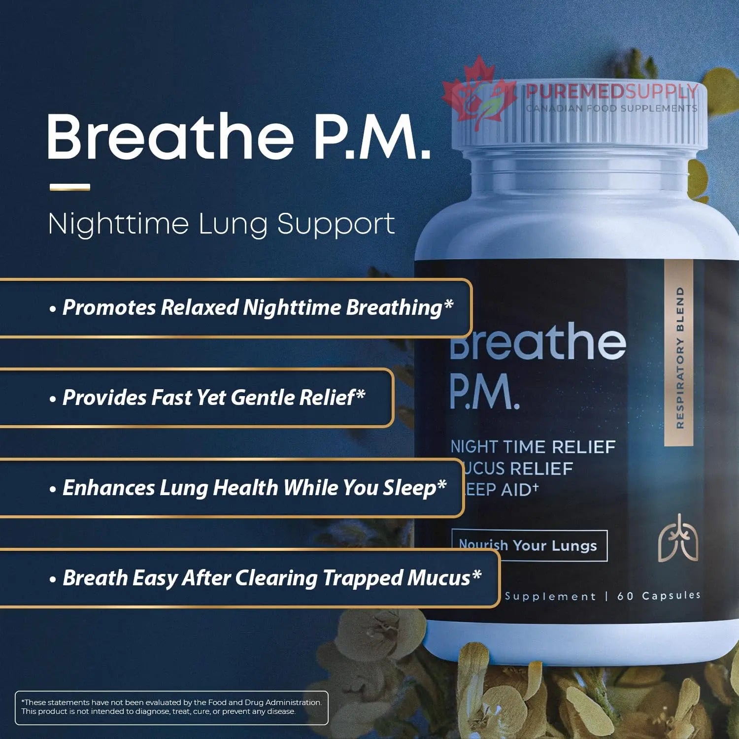 BREATHE & BREATHE PM Bundle - 60 Caps & 1 fl.oz. Mullein Drops for Lungs & Airways: Peppermint, Thyme, & Mullein Leaf Extract for Lungs Detox for Smokers - Clear Mucus & Breathe - GMO-Free & USA-Made Herbal Tea Therapy buy supplements canada
