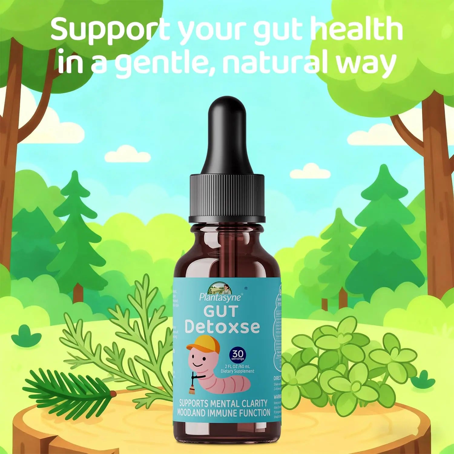 Plantasyne Herbal Gut Cleanse Drops with Black Walnut Hull & Barberry Root | Gentle Liquid Detox for Gut & Colon Support | for Adults & Kids|30 Servings Plantasyne buy supplements canada