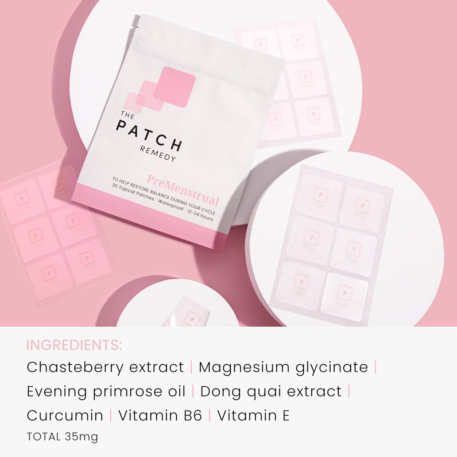 The Patch Remedy Period Patch & Iron Patches Kit - 30 PMS Menstrual Patches for Women with Vitex Chasteberry, Magnesium, Evening Primrose Oil, Dong Quai Extract, Curcumin, Vitamin B6 & E, Iron The Patch Remedy buy supplements canada