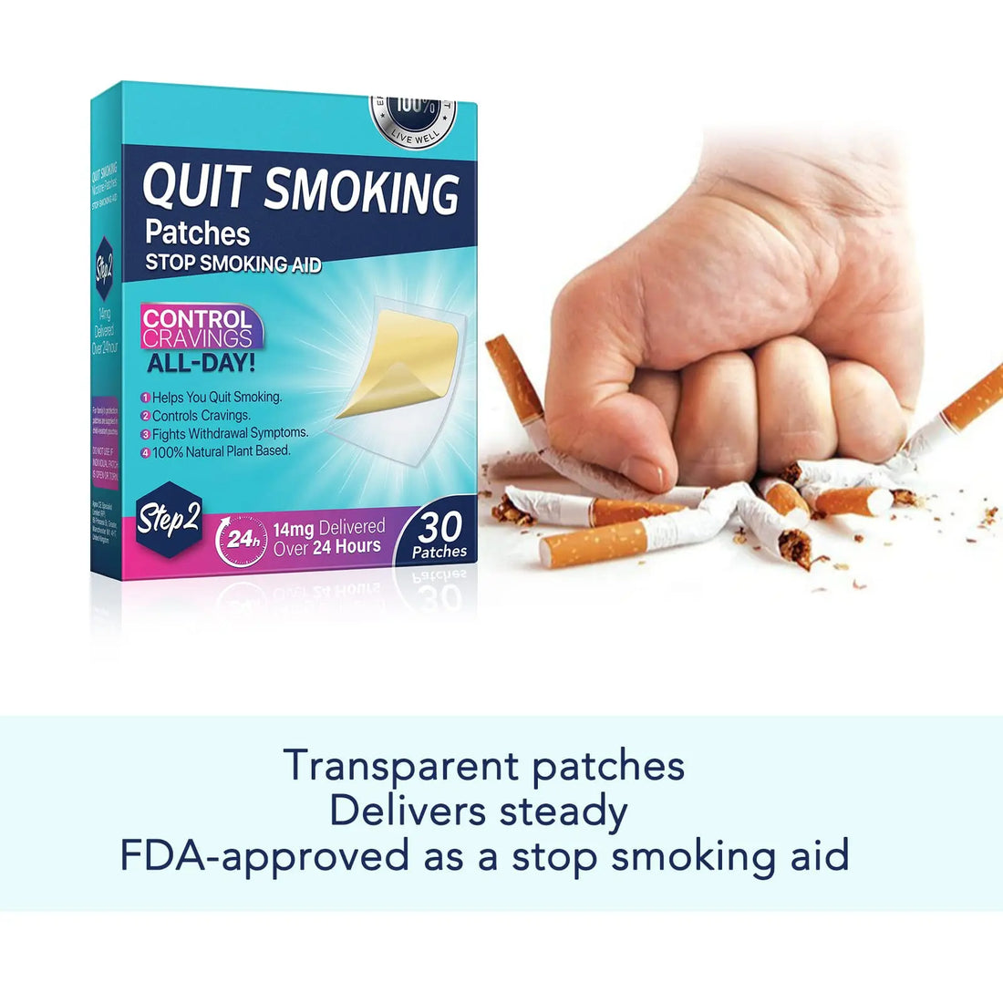 Step 2 Quit Smoking Patches, 14mg Stop Smoking Aids Patches, 30 Count Quit Smoking Stickers that Work with 2 Weeks, Helping Quit Patch, Easy & Effective Anti-Stickers NenMaoKeNu buy supplements canada