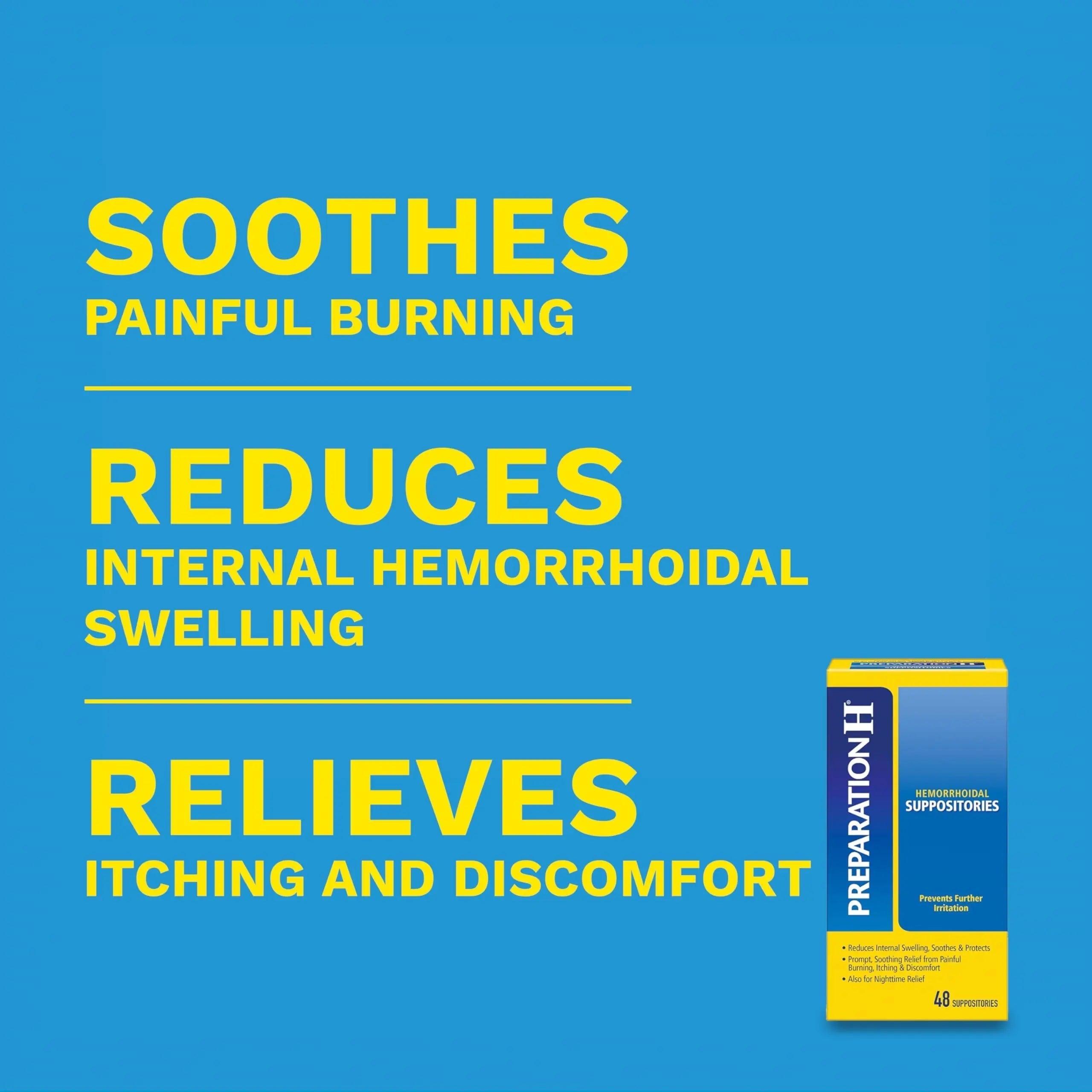 PREPARATION H Hemorrhoid Symptom Treatment Suppositories, Burning, Itching and Discomfort Relief (48 Count) Preparation H buy supplements canada
