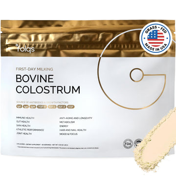 Folqs Bovine Colostrum Powder – First-Day Milking for Immune & Gut Support – 60 Servings – Supports Skin & Tissue Health – Made in USA - Amino Acids, Vitamins, Minerals – Kosher - Sustainably Sourced Folqs buy supplements canada