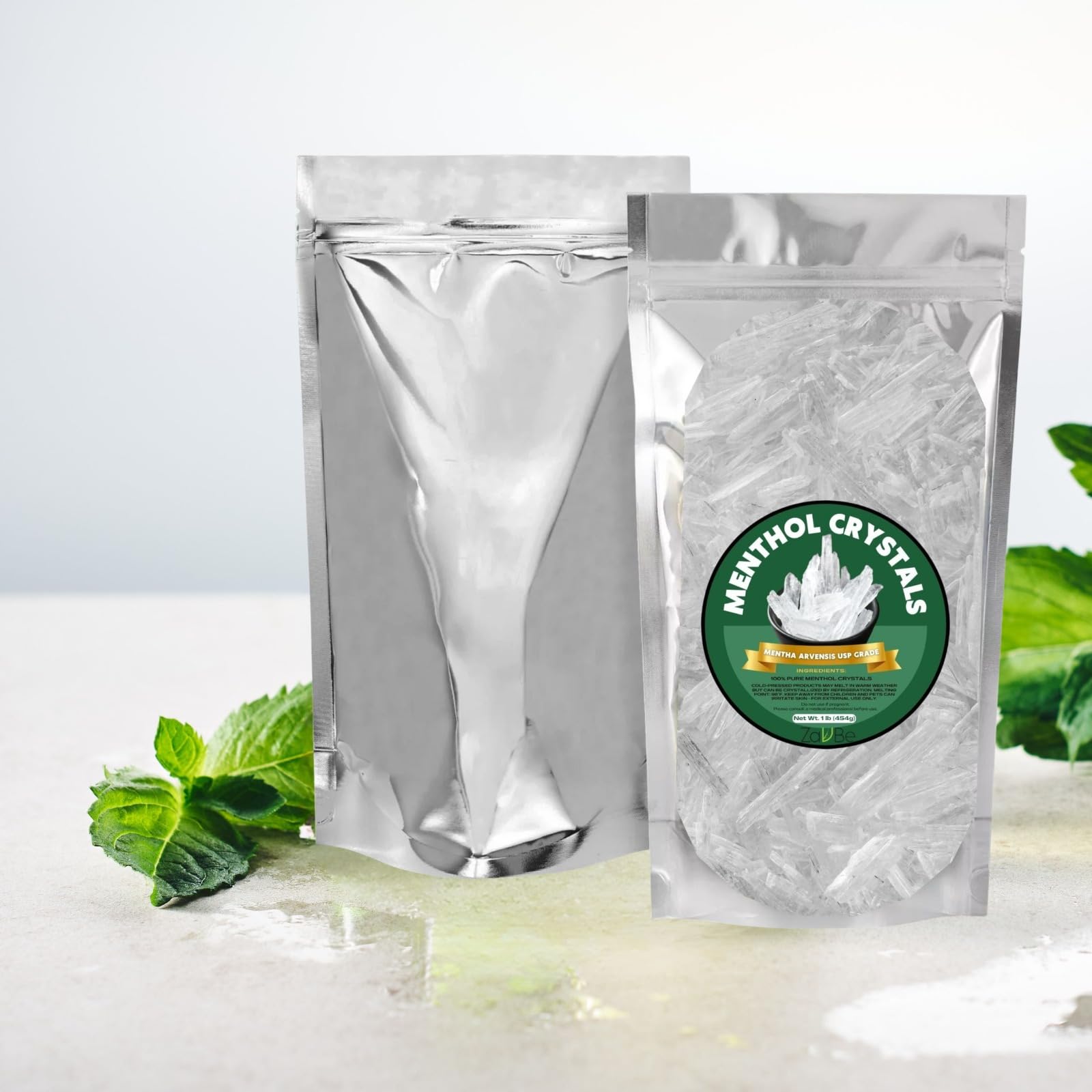 ZAVBE 1LB Menthol Crystal Mentha Arvensis Pure Natural in Resealable Bag USP Food Grade ZAVBE buy supplements canada