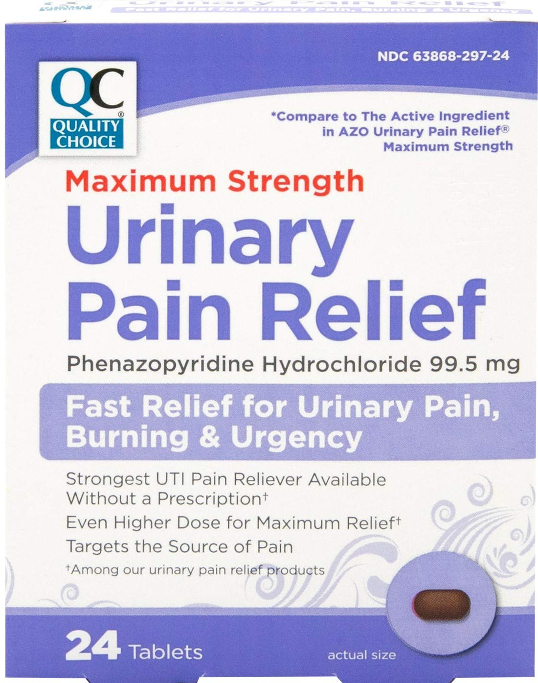 Quality Choice Max Strength Urinary Pain Relief, Maximum Strength Fast Relief of UTI Pain, Burning, and Feeling of Urgency to Pee, 24 Count Package of Tablets Quality Choice buy supplements canada