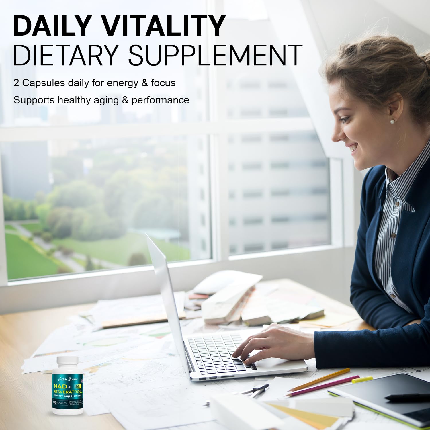 NAD+ Resveratrol Supplement with Quercetin – NMN Alternative for Cellular Energy Support, Focus & Healthy Aging – High Potency 500mg NAD+ Formula, Vegan, Non-GMO, Gluten-Free, Made in USA, 60 Capsules Active Bounty buy supplements canada