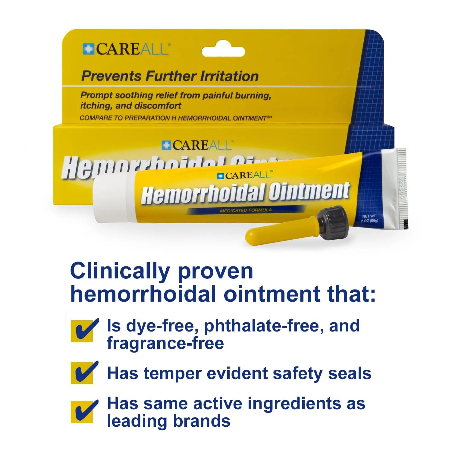 CareAll Hemorrhoidal Ointment 2.0 oz with Applicator. Helps Relieve Burning, Itching, and Discomfort Associated with Inflamed Hemorrhoidal Tissues. Dye, Phthalate, and Fragrance Free CareAll buy supplements canada