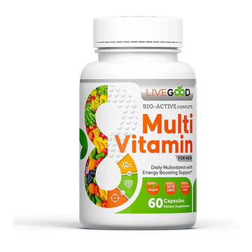 LiveGood Bio-Active Complete Multivitamin for Men, Daily Men’s Multi with 24 Essential Vitamins and Minerals for Energy, Immunity LIVEGOOD buy supplements canada