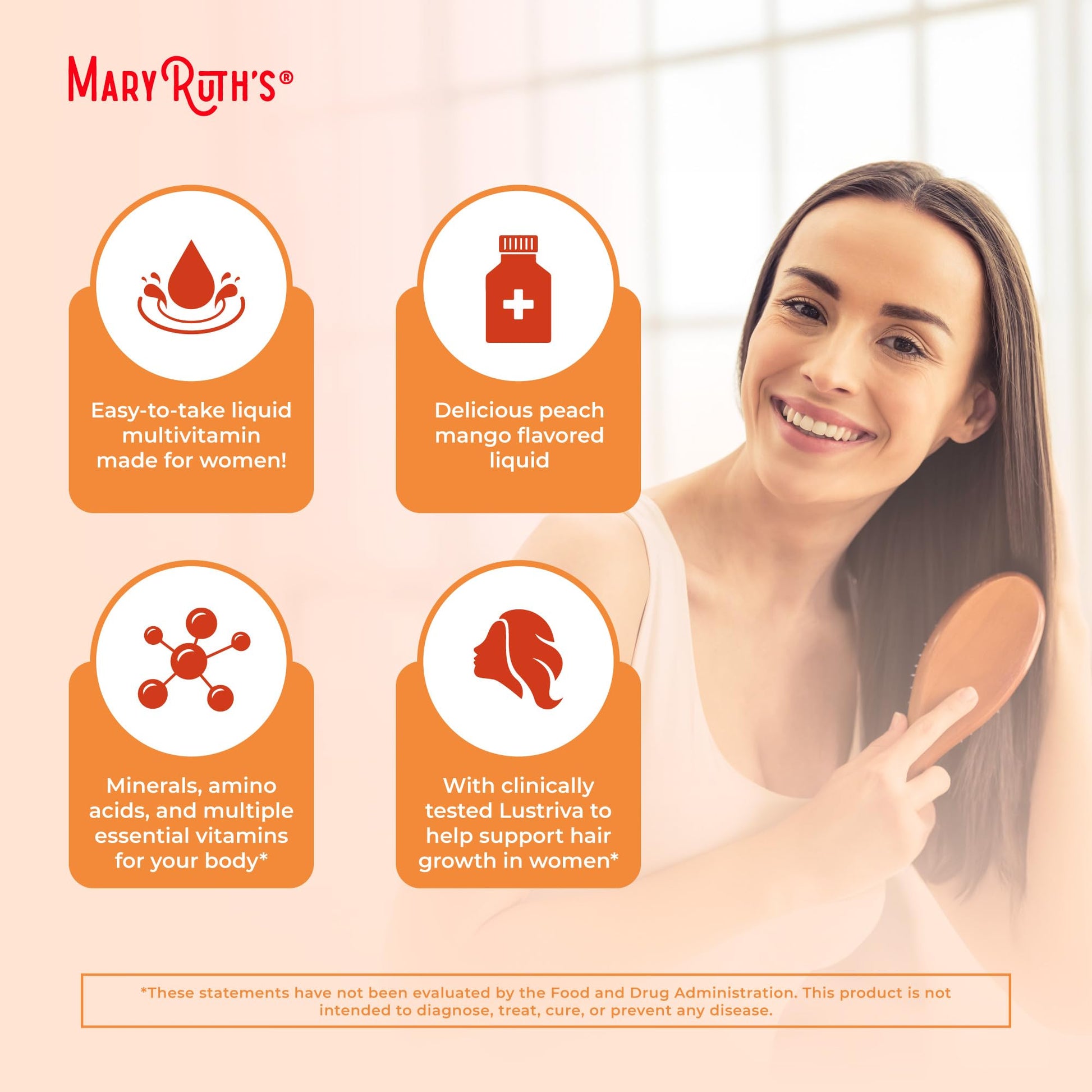 MaryRuth's Liquid Multivitamin+Hair Growth | Clinically Tested for Thicker Hair & Facial Wrinkles in Women | Biotin 10000mcg | Lustriva Hair Growth Supplement | MaryRuth Organics buy supplements canada