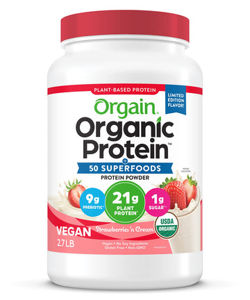 Orgain Organic Vegan Protein Powder + 50 Superfoods, Strawberries and Cream Orgain buy supplements canada