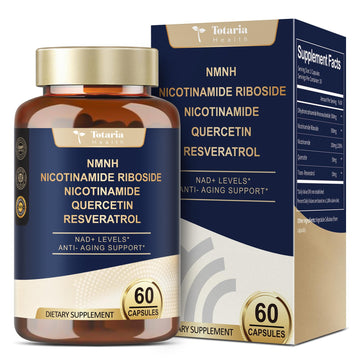 Totaria NMNH (NMN Alternative Supplement) (Dihydronicotinamide Mononucleotide) Ultra Strength, NAD+ Support w/Resveratrol & Quercetin, Ultra Absorption for Anti-Aging, Vegan, 60 Counts Totaria buy supplements canada