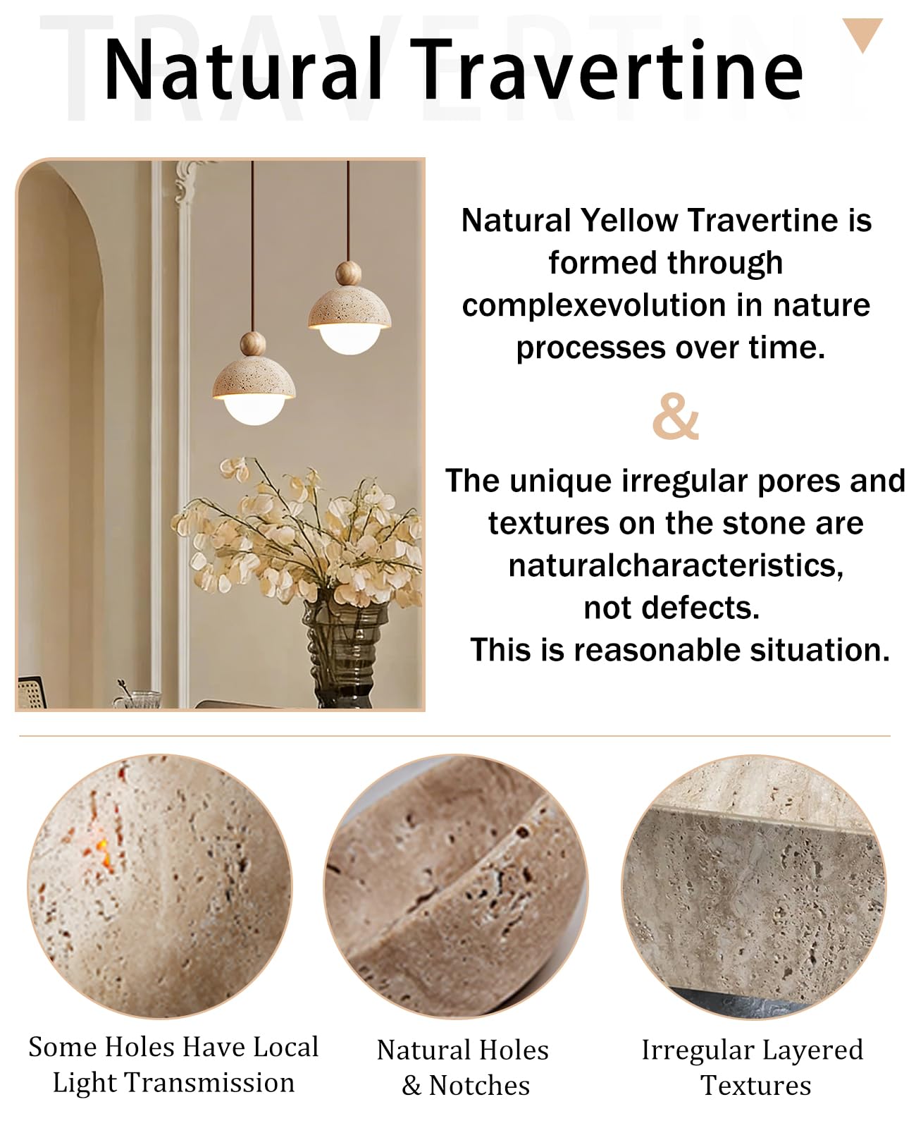 Spherical Wabi Sabi Pendant Light Natural Stone Retro Japanese Style Yellow Travertine Pendant Lighting Vintage Mini Wood Nordic Hanging Light for Kitchen Island Dining Room Bedroom Hallway Bedside OROILUPU buy supplements canada