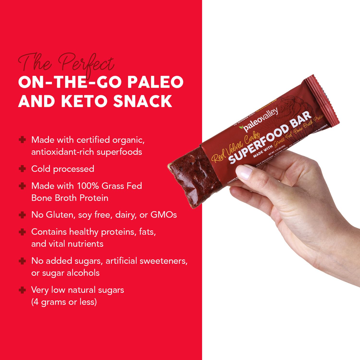 Paleovalley Superfood Bars – Red Velvet– 10 Pack – 9g Protein per Bar – Gluten-Free, Grain-Free, Paleo, Non-GMO – On-the-Go Snack Paleovalley buy supplements canada