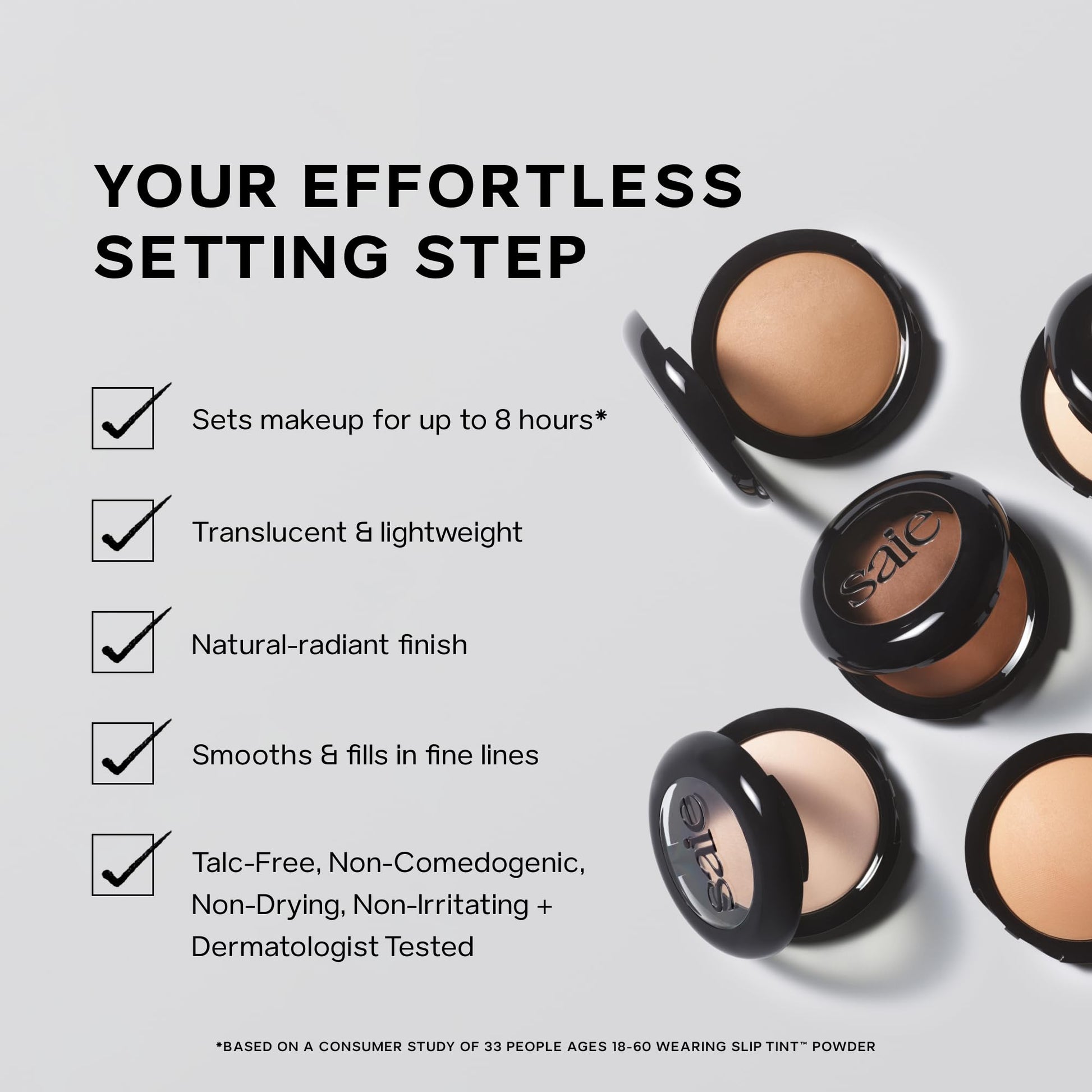 Saie Slip Tint Baked Setting Powder - Translucent Powder for Face Makeup with a Natural-Radiant Finish - Blurs, Brightens & Smooths Complexion - Translucent 2 - Light to Medium (0.24 oz) Saie buy supplements canada