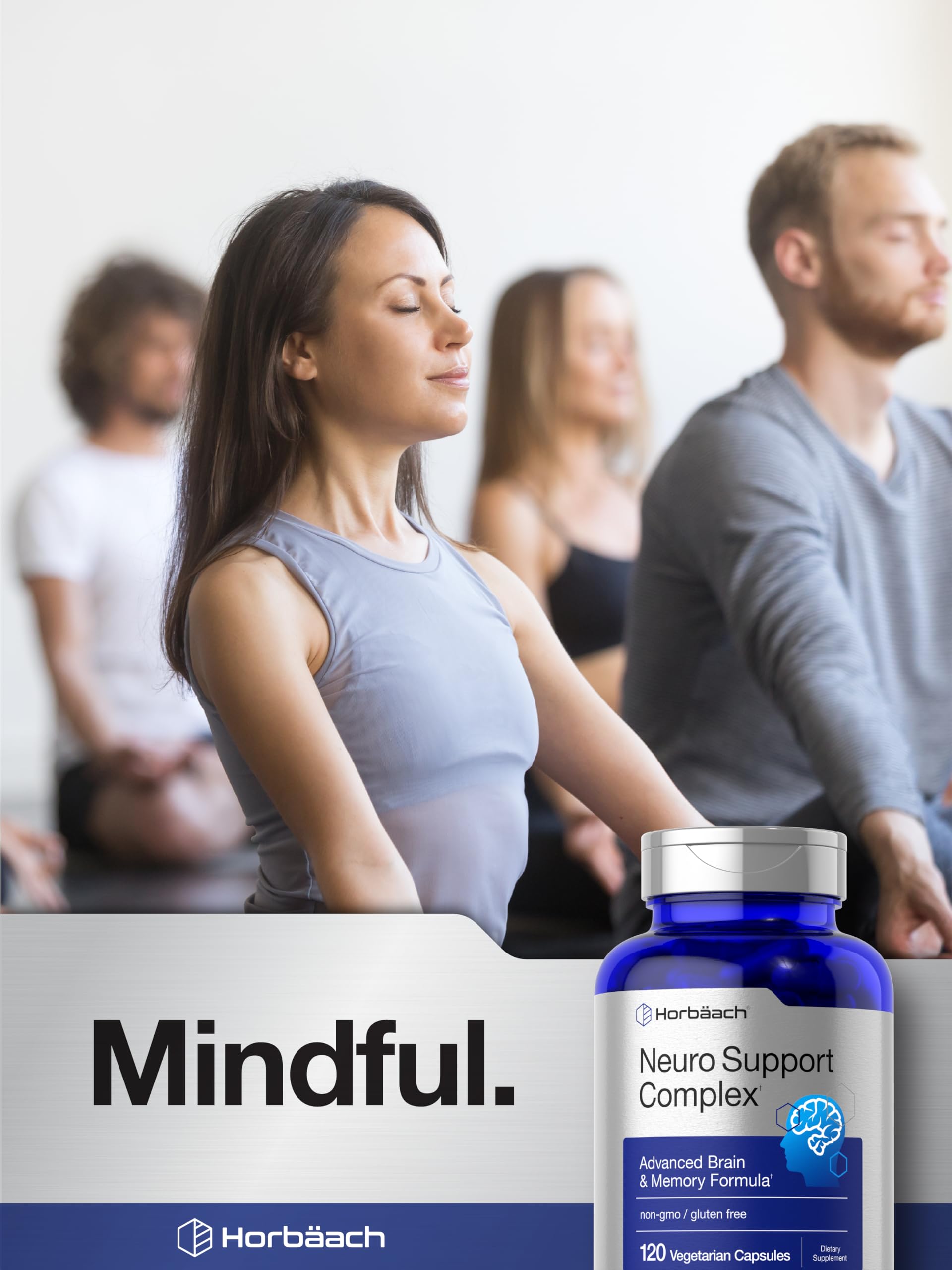 Horbäach Brain Supplement | 120 Capsules | with Phosphatidylserine & DMAE | Advanced Formula for Memory, Focus, Clarity | Vegetarian & Gluten Free | Neuro Support Horbäach buy supplements canada