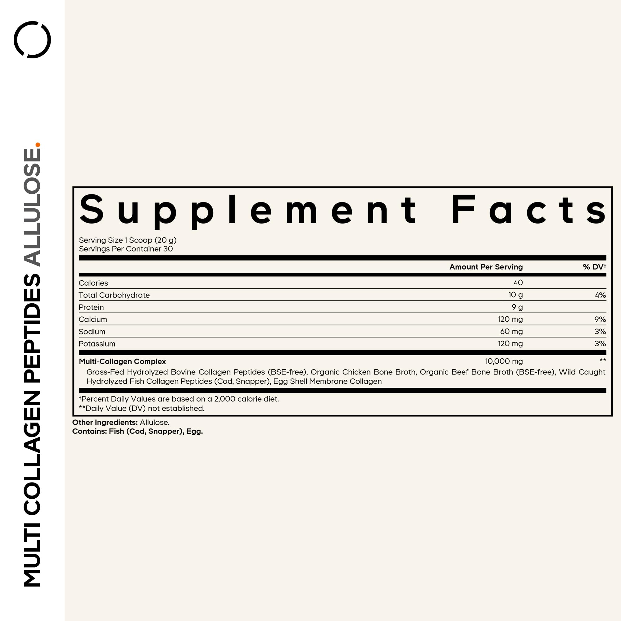Codeage Multi Collagen Peptides Powder + Allulose - 5 Types - Grass-Fed Collagen - Rare Sugar Allulose Supplement - 0 Calorie Sweetener & 0 Carbs - 18 Amino Acids - Unflavored - Non-GMO - 30 Servings Codeage buy supplements canada