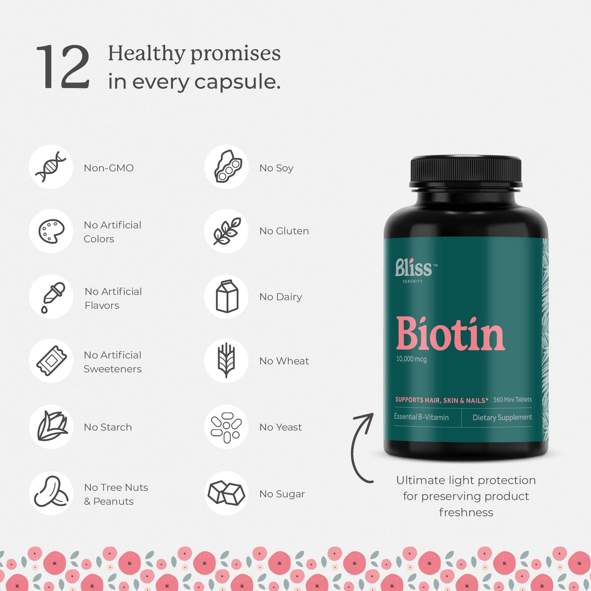 Bliss Serenity Biotin 10000mcg - Max Strength Biotin Supplement - Hair Skin and Nails Vitamins Bliss Serenity buy supplements canada