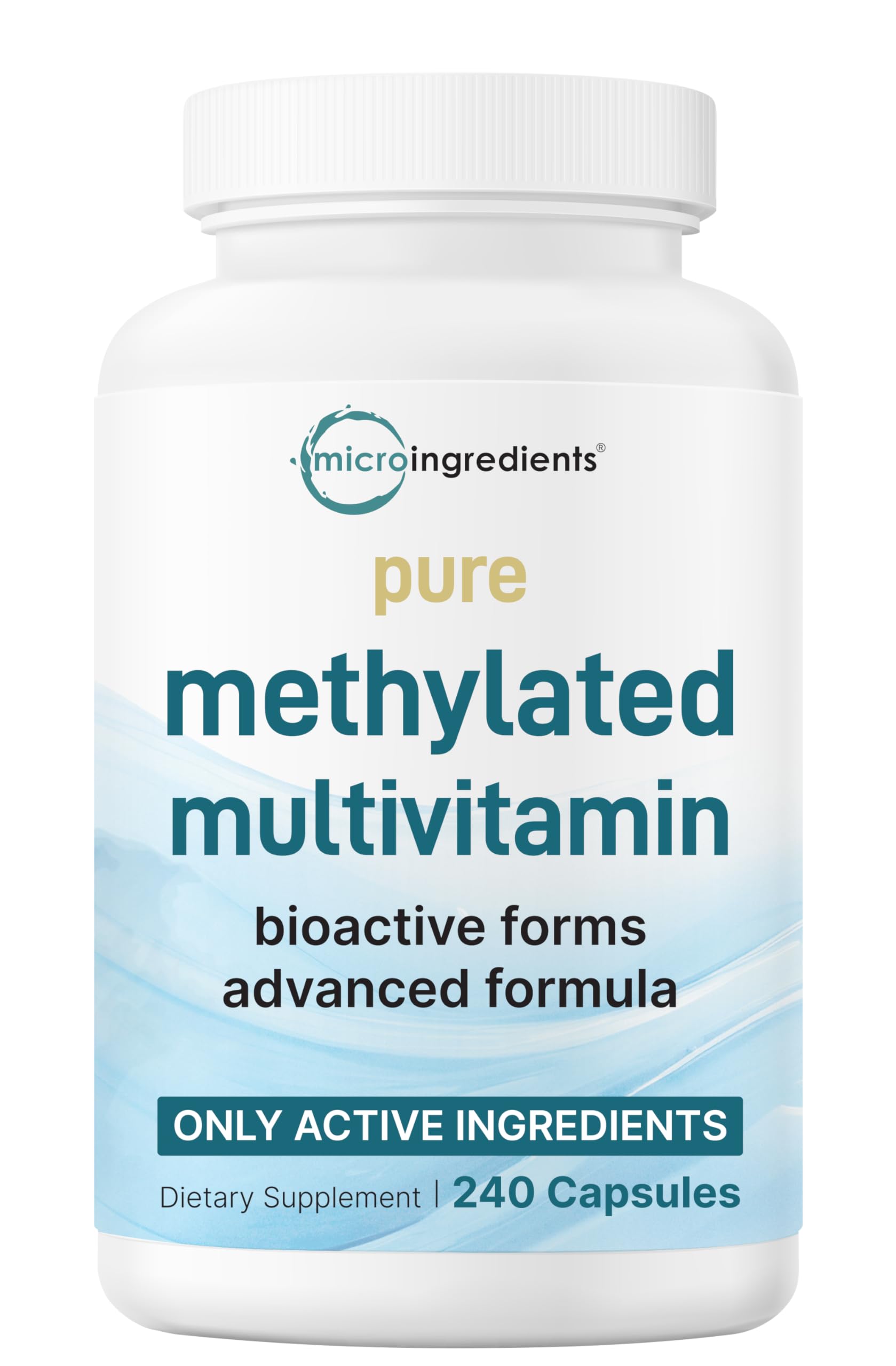 Micro Ingredients Pure Methylated Multivitamin, 240 Capsules | 19-in-1 Formula with Vitamins C, D, B12, Folate, Magnesium, Zinc & More | Micro Ingredients buy supplements canada