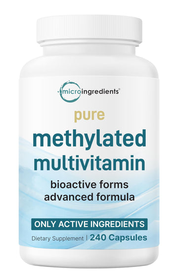 Micro Ingredients Pure Methylated Multivitamin, 240 Capsules | 19-in-1 Formula with Vitamins C, D, B12, Folate, Magnesium, Zinc & More | Micro Ingredients buy supplements canada