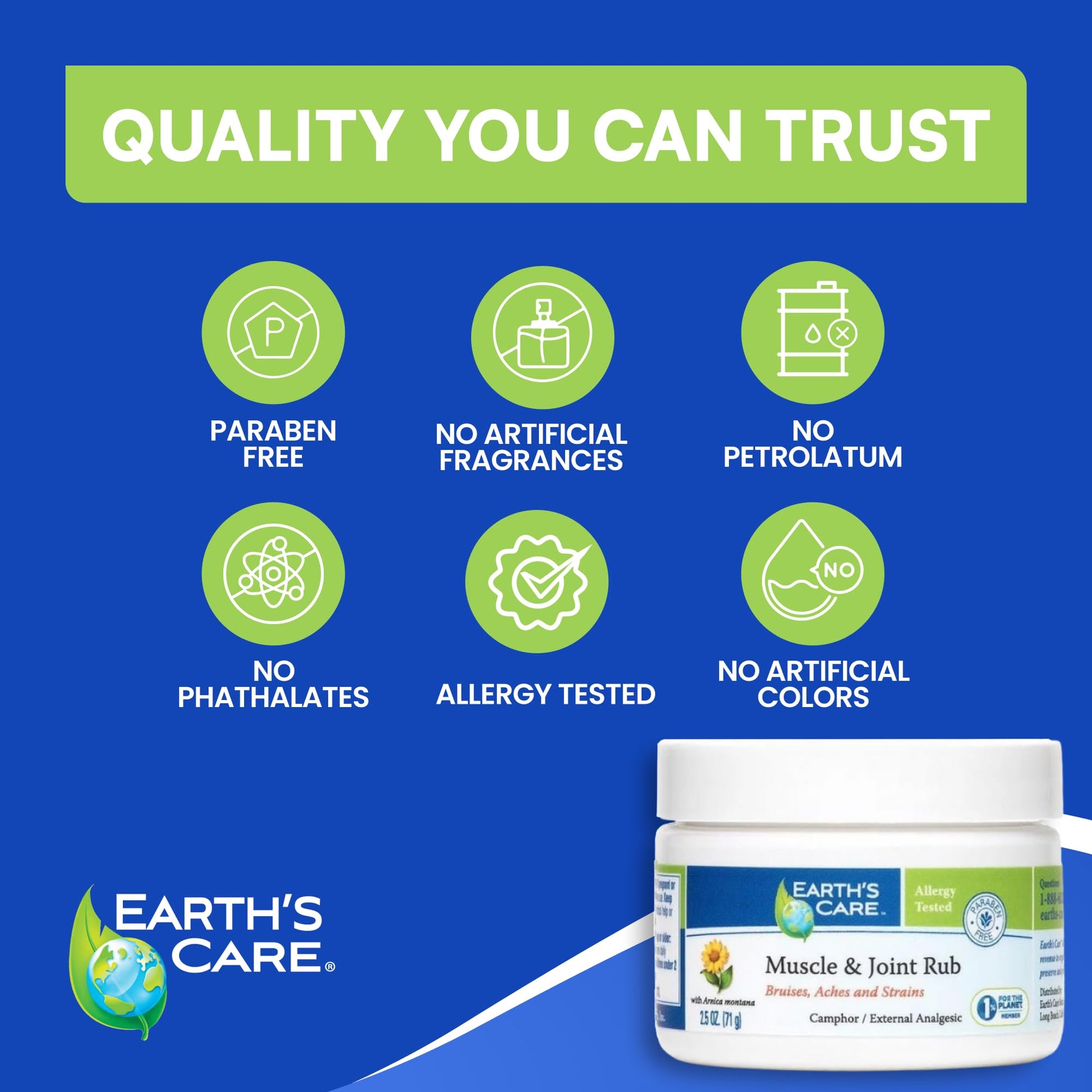 Earth's Care Muscle & Joint Rub - for Sore Muscles, Bruises, Aches and Strains - 2.5 OZ. Earth's Care buy supplements canada