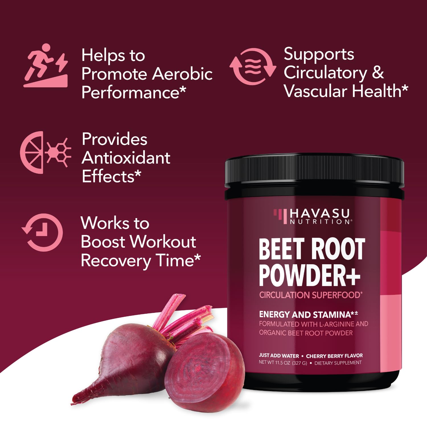 Organic Beet Root Powder with BCAA and L-Arginine for Energy and Stamina Support HAVASU NUTRITION buy supplements canada