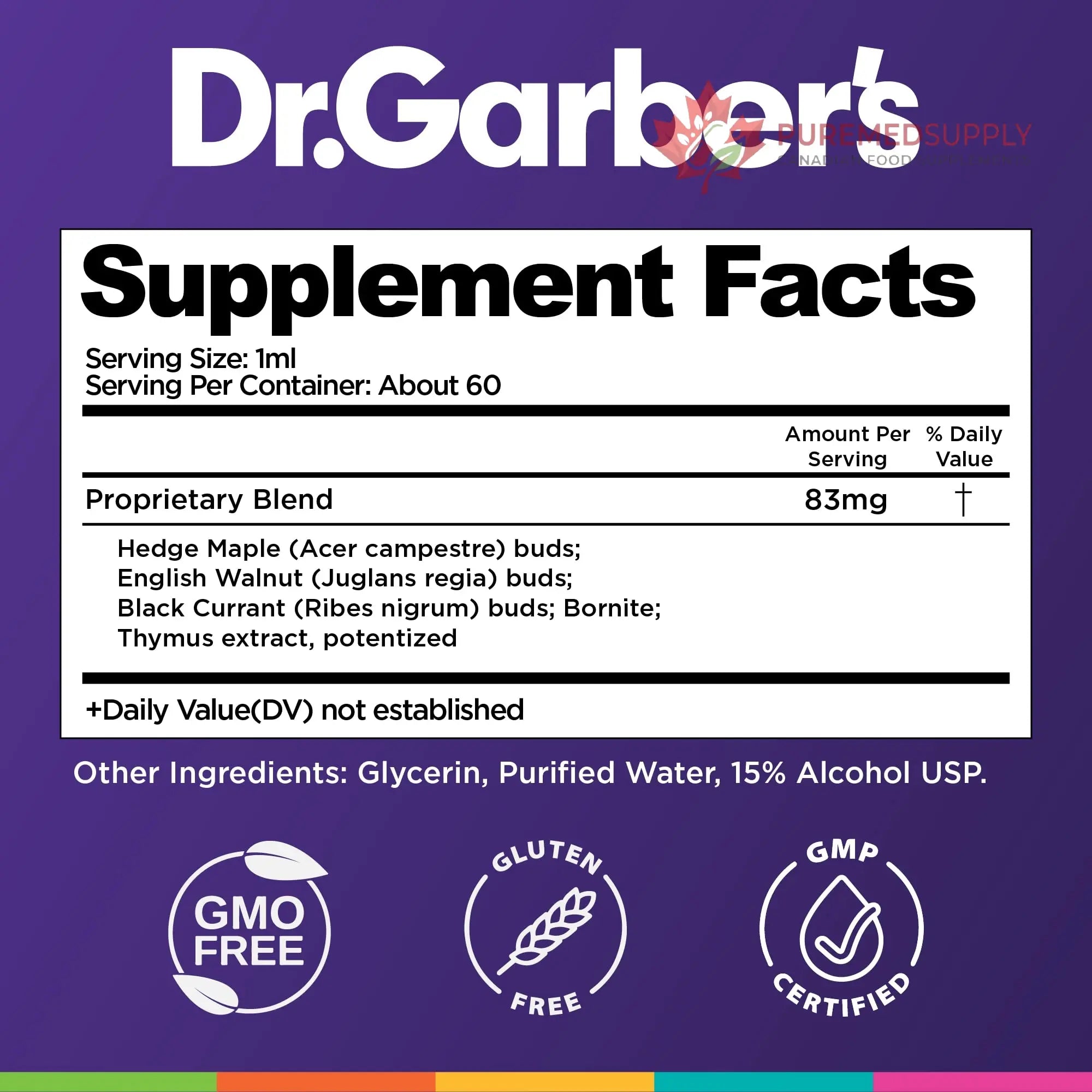 Dr. Garber's Natural Solutions Immune Boost Health Oral Drops - Gemmotherapy Liquid Supplement to Strengthen Immunity, Support Immune System, Increase Resistance, & Contains Antioxidants - 60ml DR.GARBER'S buy supplements canada