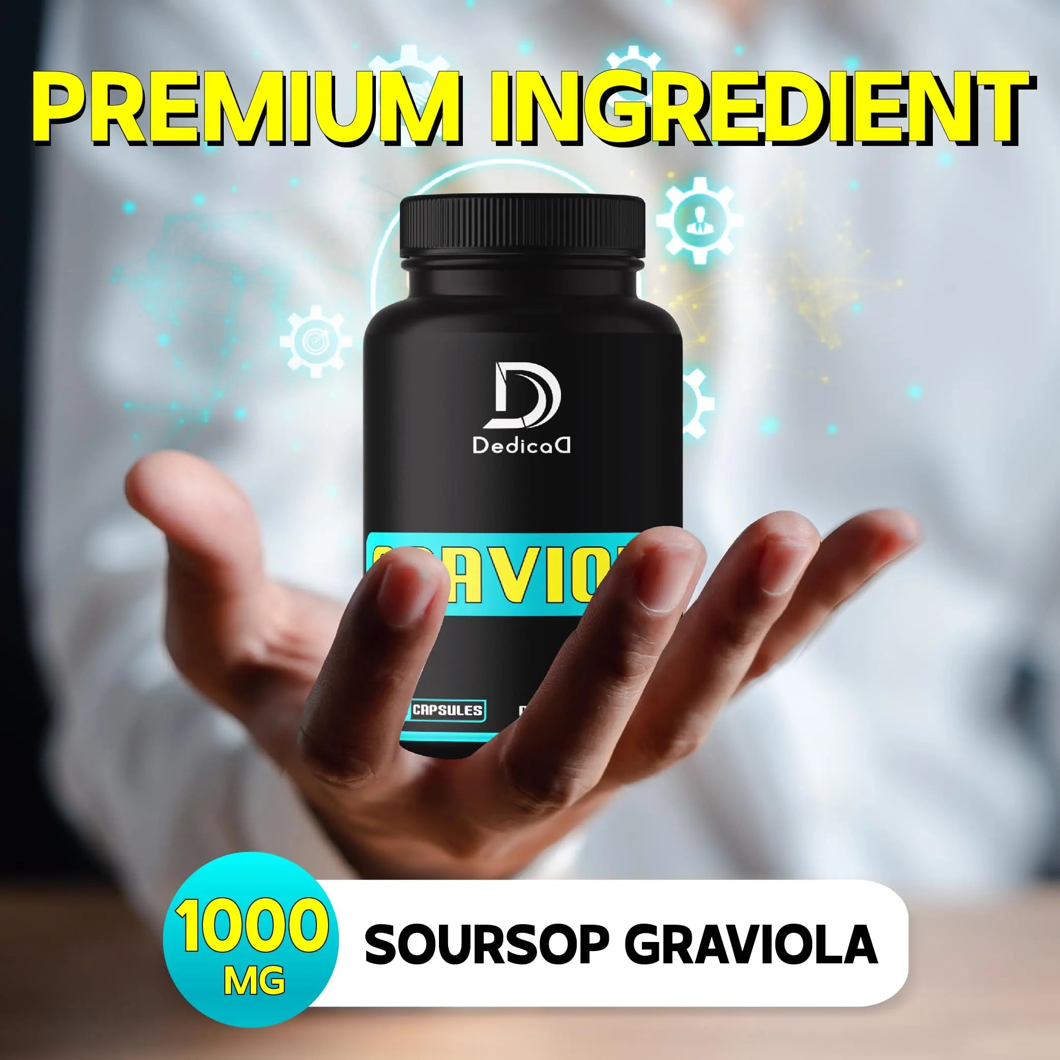 Soursop Graviola Leaves Capsules - Soursop Fruit Advanced - 210 Counts for 105 Servings DEDICAD buy supplements canada