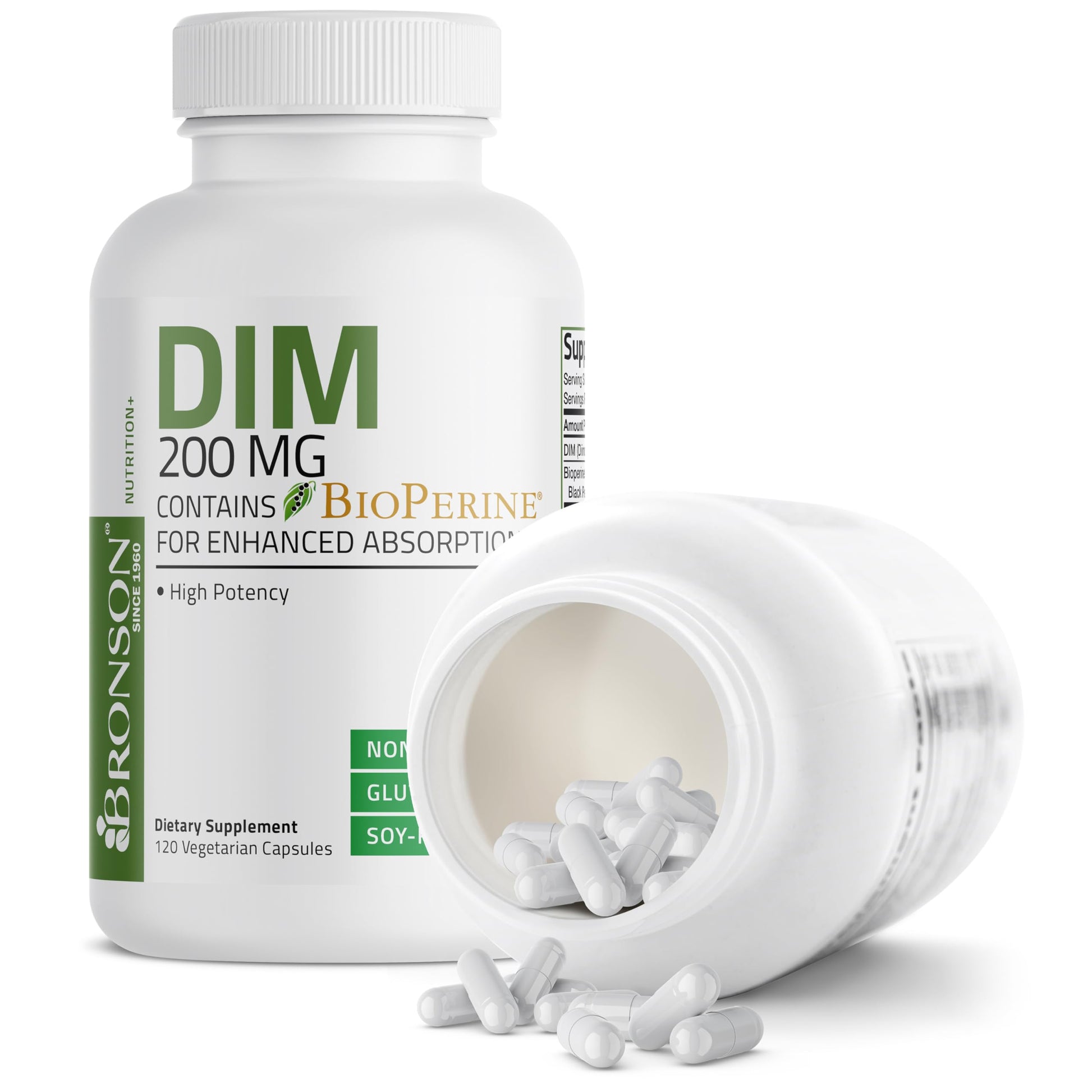Bronson DIM Supplement 200 MG Diindolymethane with BioPerine for Enhanced Absorption, Estrogen Metabolism & Maintains Balanced Hormone Levels, 120 Vegetarian Capsules Bronson buy supplements canada