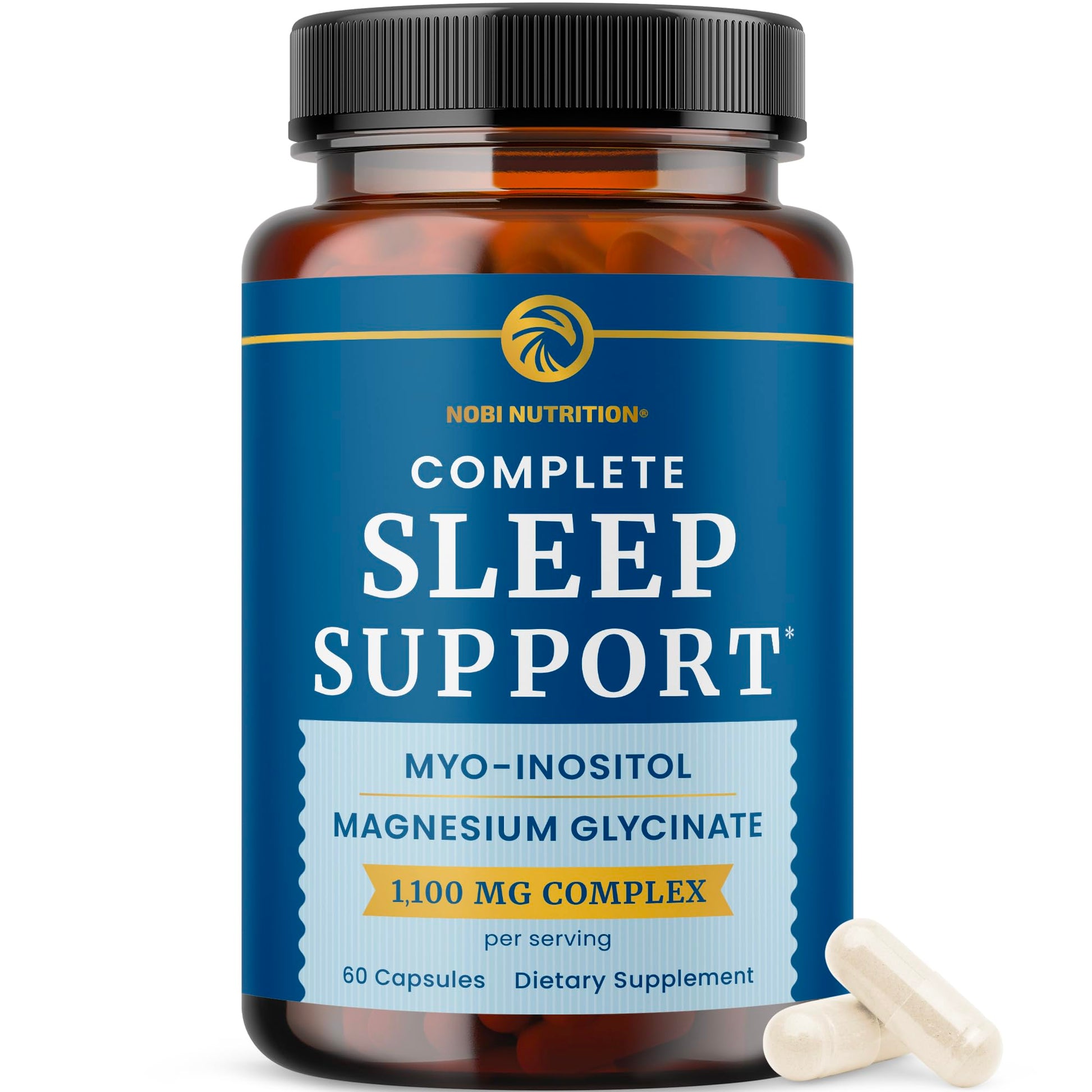 Complete Sleep Support | Myo Inositol + Magnesium Glycinate | Restful Sleep & Relaxation Support | 1100MG Complex | Melatonin-Free, Non-GMO | Inositol Supplement with Magnesium-Glycinate | 60 Ct Nobi Nutrition buy supplements canada