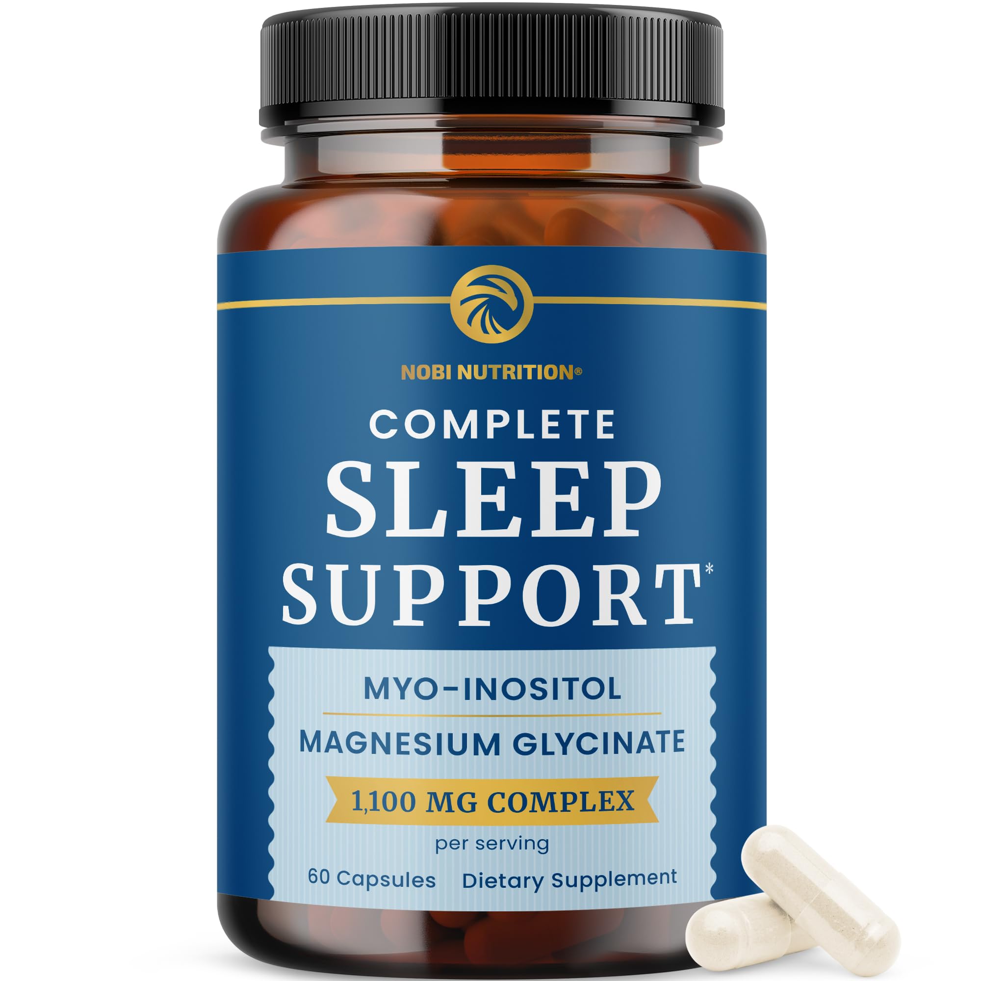 Complete Sleep Support | Myo Inositol + Magnesium Glycinate | Restful Sleep & Relaxation Support | 1100MG Complex | Melatonin-Free, Non-GMO | Inositol Supplement with Magnesium-Glycinate | 60 Ct Nobi Nutrition buy supplements canada