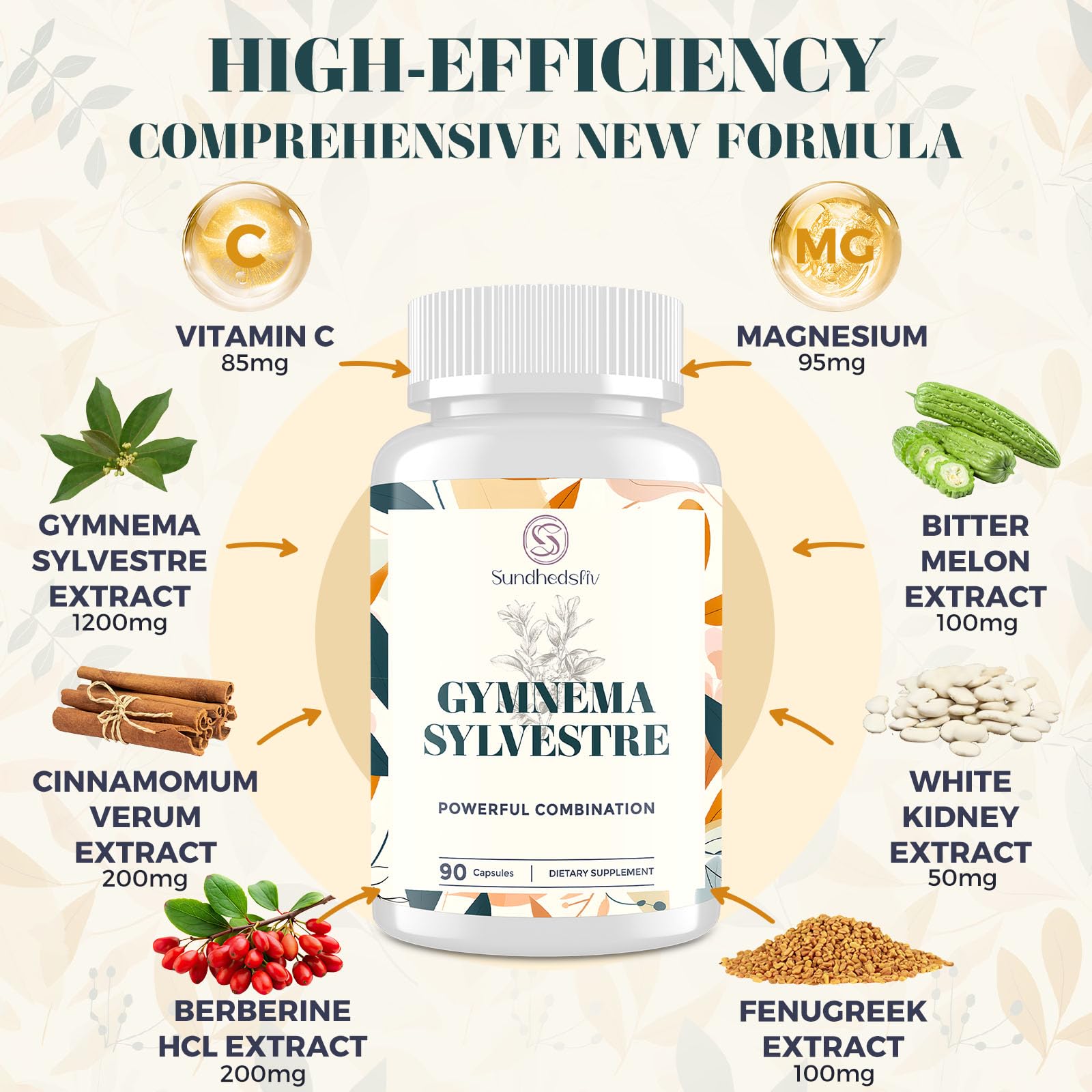 Sundhedsliv 16 in 1 Blxxd Sugr Effective Gymnema Sylvestre Supplement 2100MG | with Berberine, Cinnamon, Bitter Melon | Vitamins, Magnesium & Chromium | 90 Vegan Capsules Sundhedsliv buy supplements canada