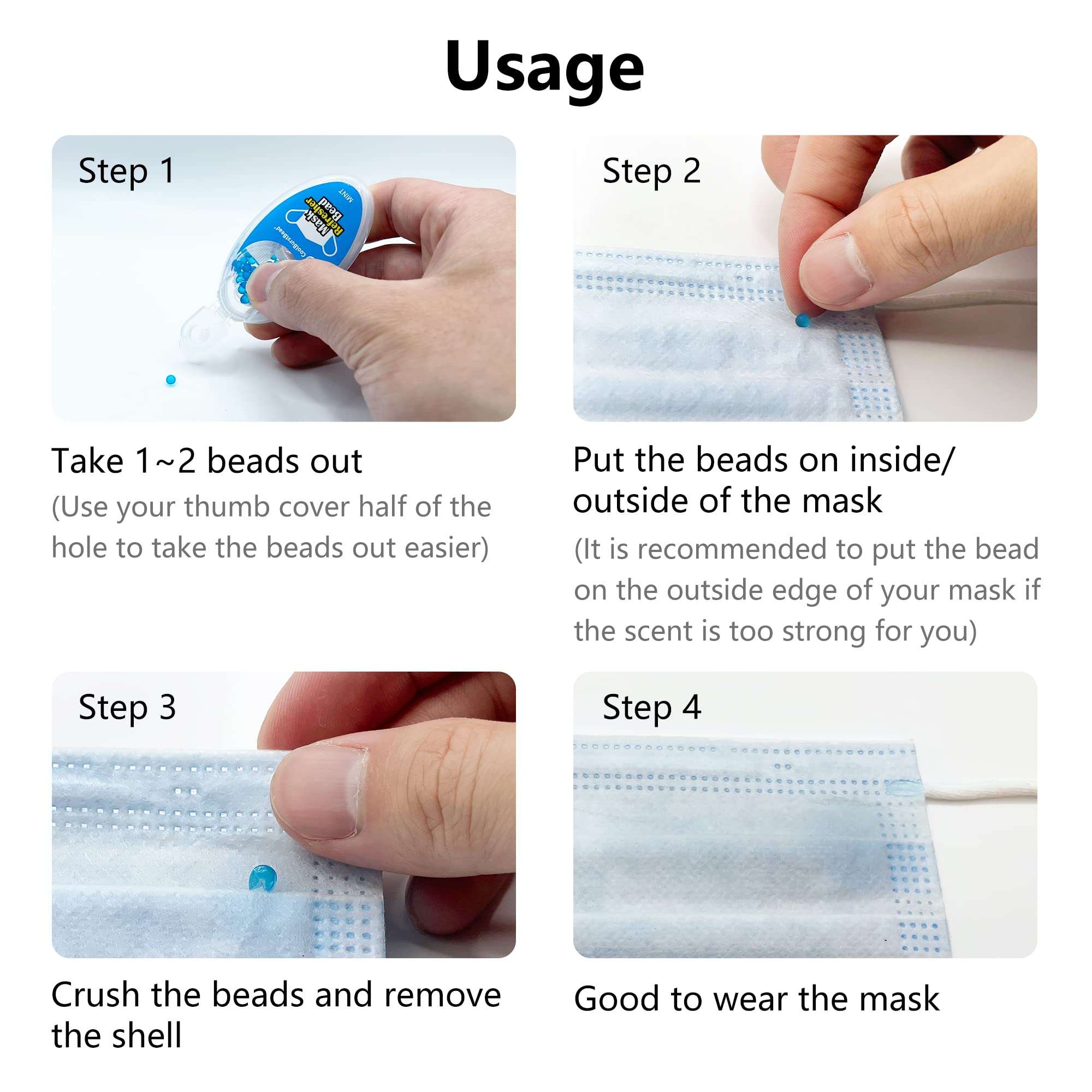 CoolBurstBead Face Mask Refresher, Long-Lasting & Strong Refreshing Fragrance, 4-Pack CoolBurstBead buy supplements canada