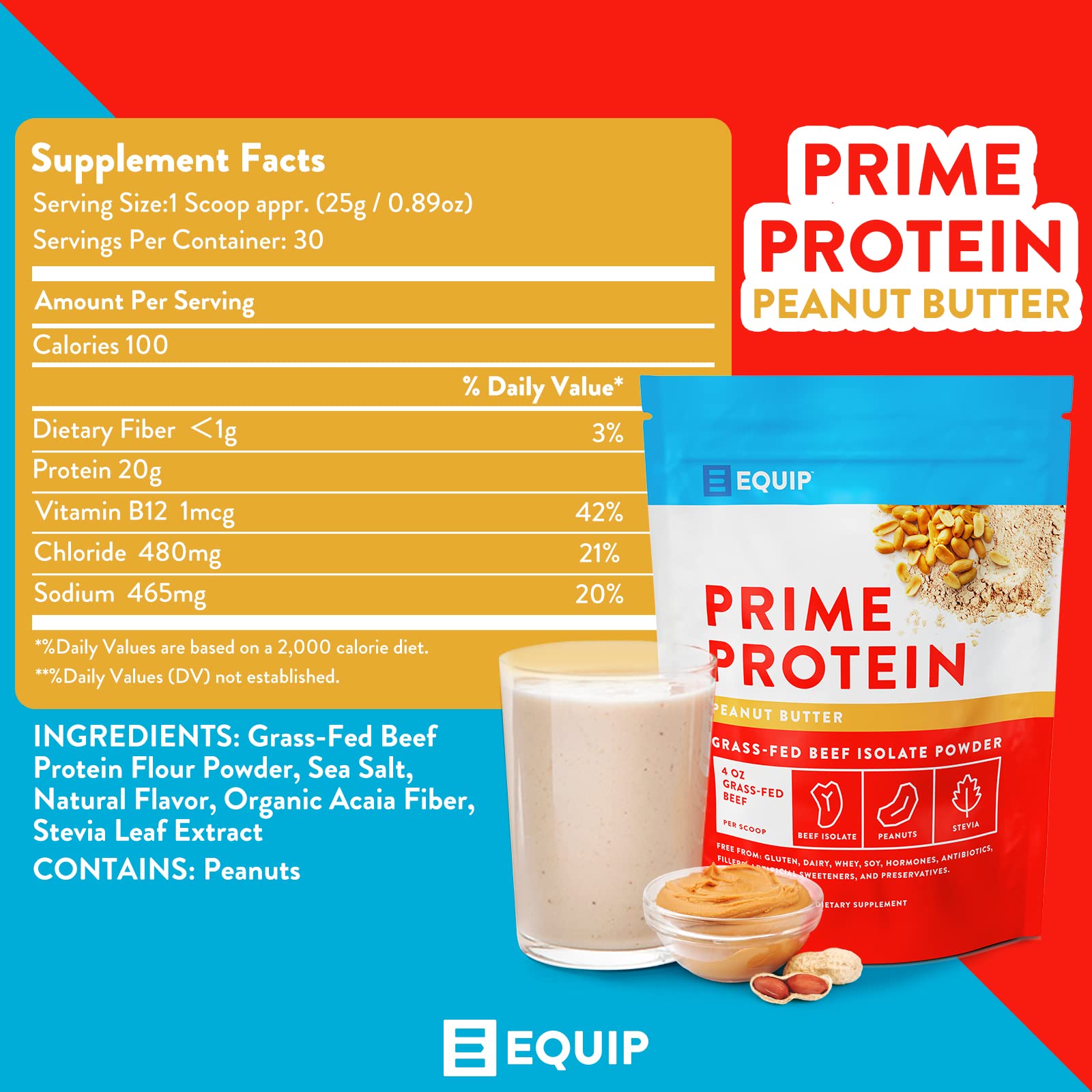 Equip Foods Prime Protein - Grass Fed Beef Protein Powder Isolate - Paleo and Keto Friendly Equip buy supplements canada