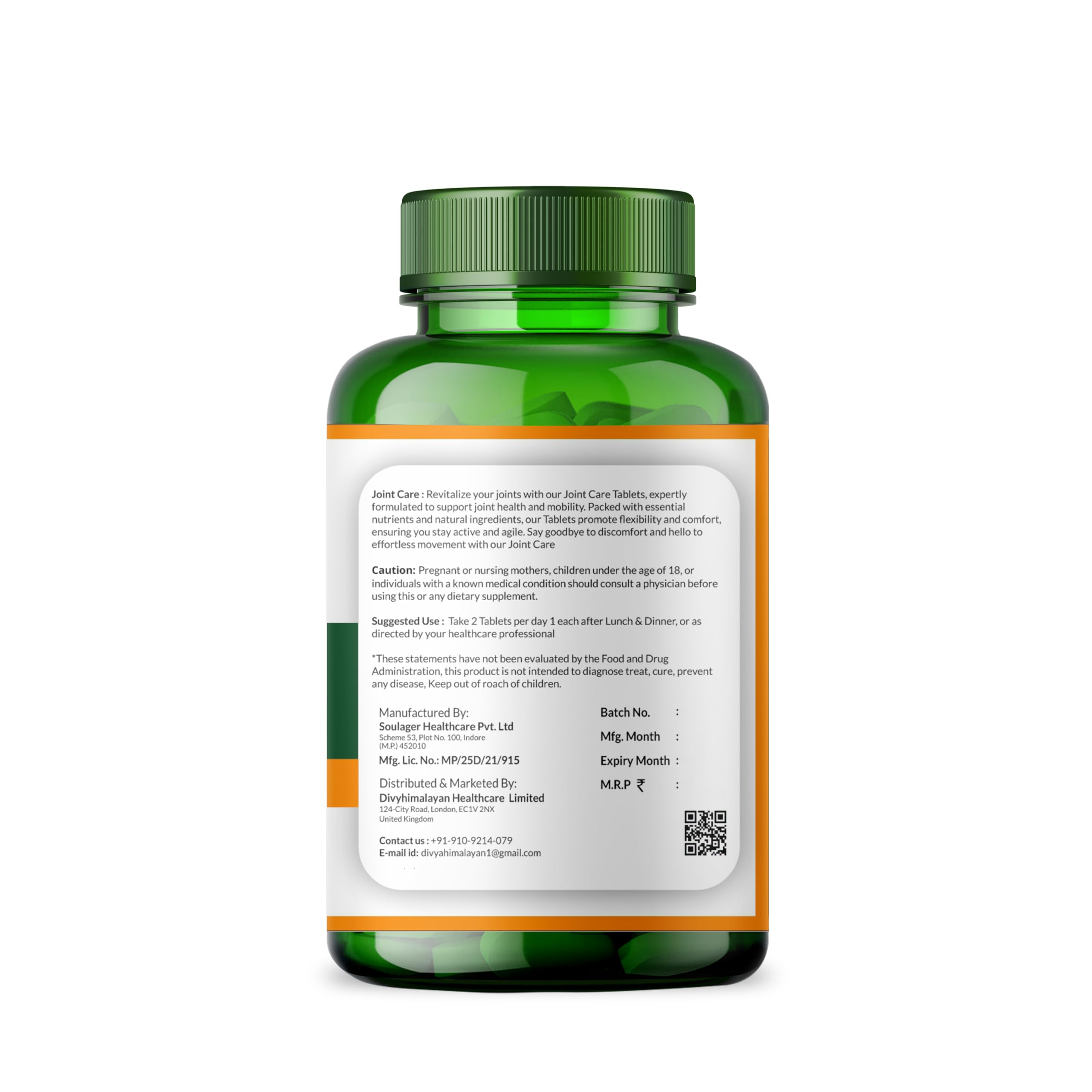 Divya Himalayan Plant-Based Joint Care Supplement, 60 Tablets, Improves Joint Flexibility, Strengthen Muscles | Supports Mobility for Men Women Old Age - 60 Joint Support Tablet Divya Himalayan buy supplements canada