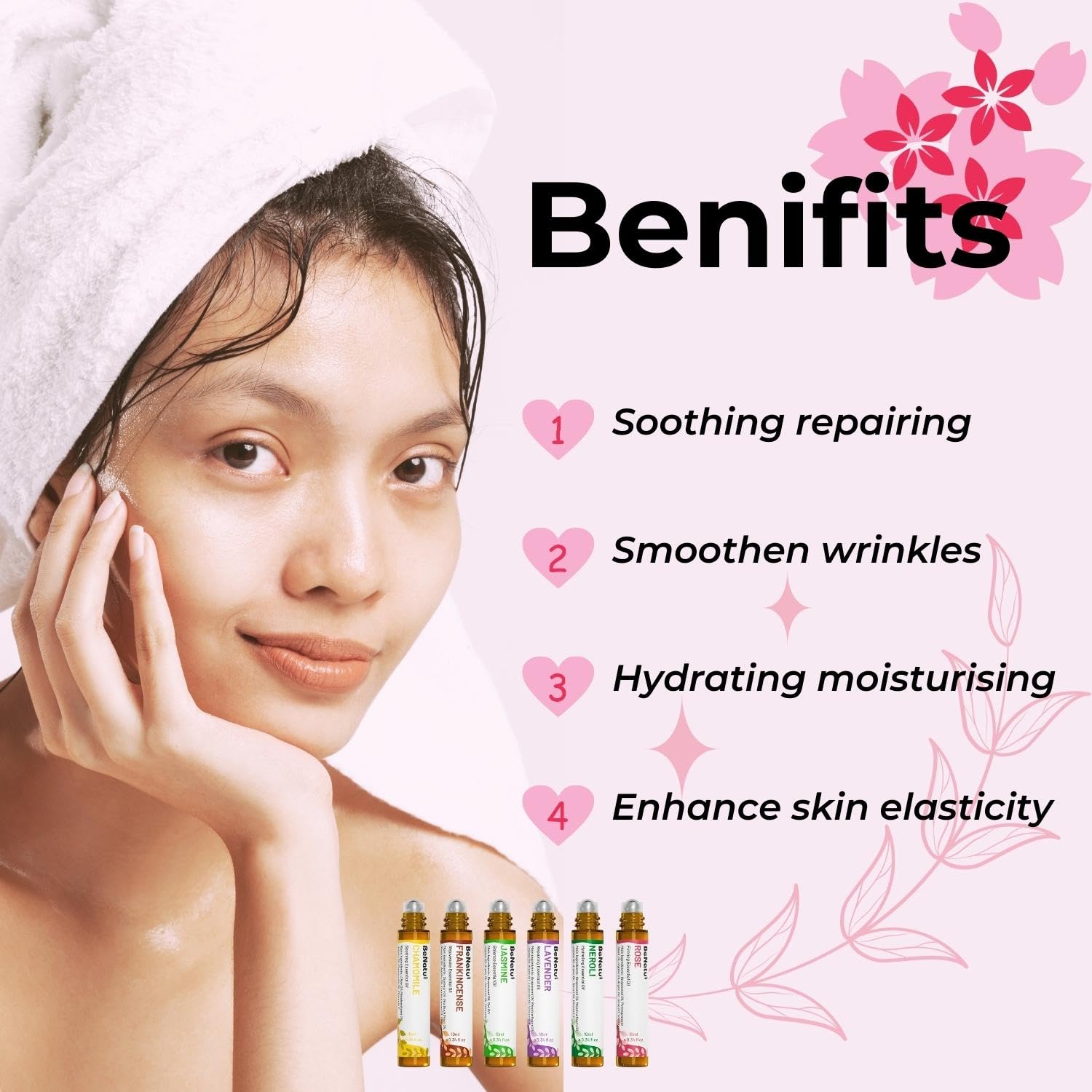 benatu 6-Pack Facial Essential Oils - Skin Care Set, 100% Pure Plant Extraction, Safe for Sensitive Skin benatu buy supplements canada